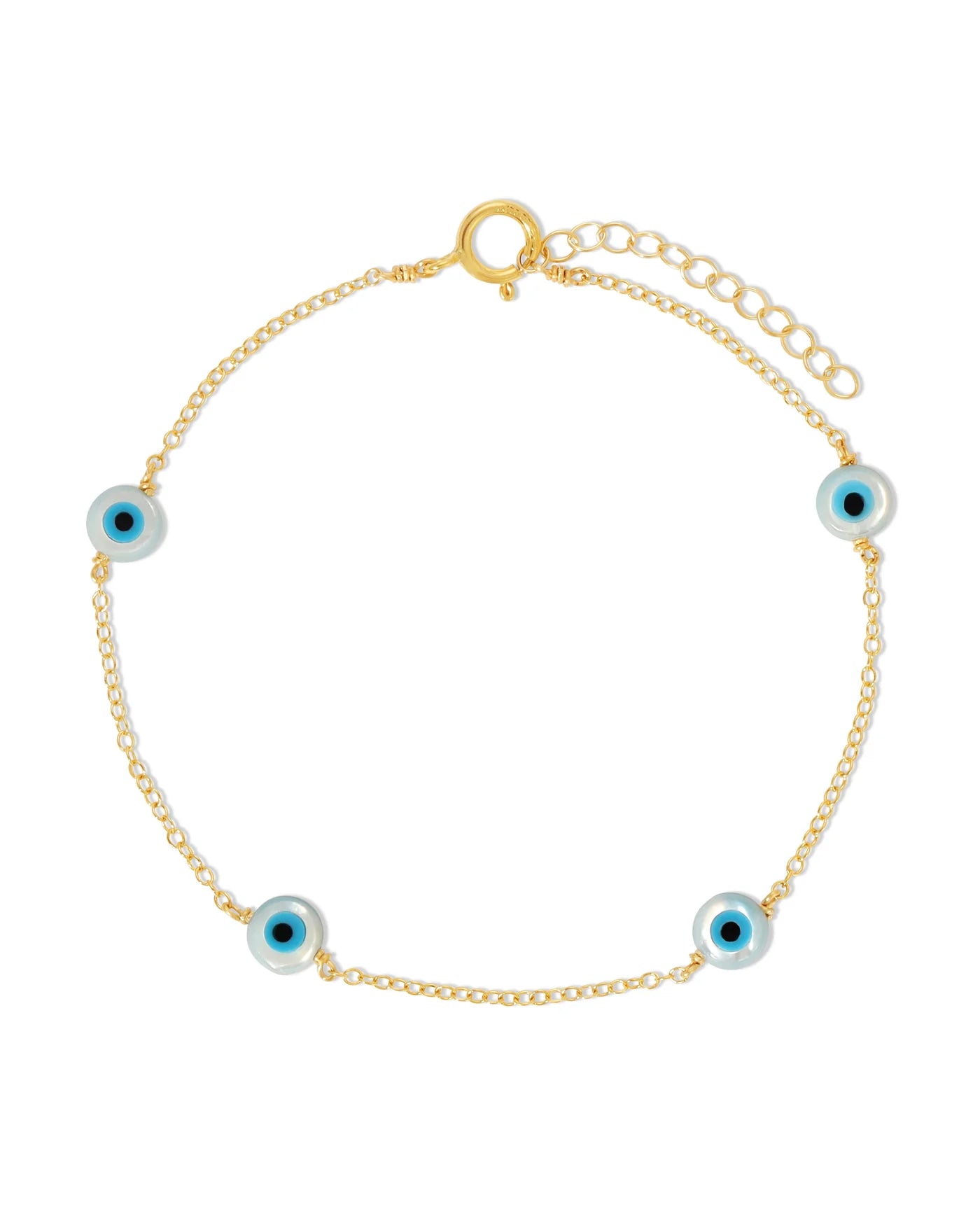 Dainty Gold Bracelet: Evil Eye Charms、mySite、topwebapps