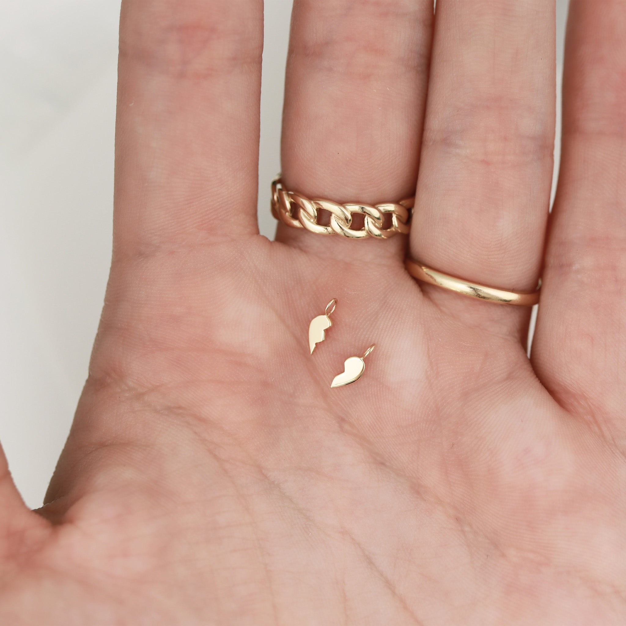 Permanent Jewelry Right Side 14K Solid Gold Broken Heart Charm / PMJ1009、mySite、dreamappss