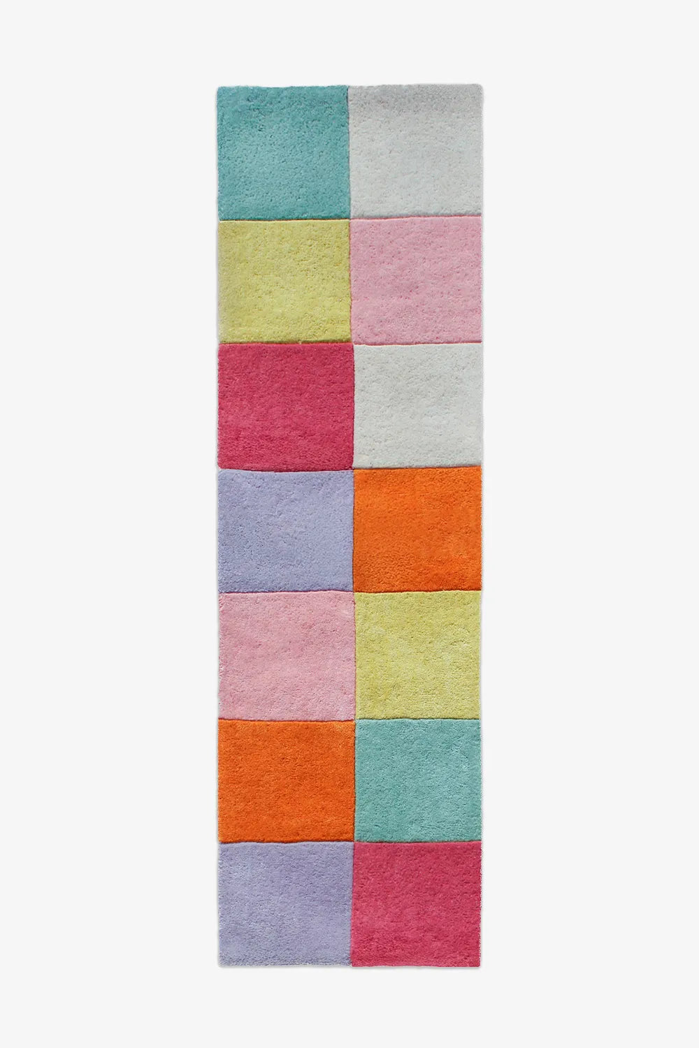 Colorful Checkered Hand Tufted Wool Runner Rug、mySite、gigharbornorthrealestate