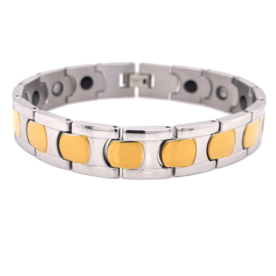 Stainless Steel & Gold PVD Coated Magnetic Bracelet / MBS0030、mySite、dreamappss