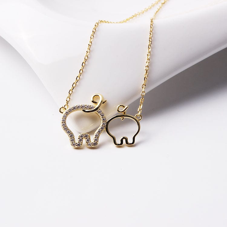 Best Friends Piggies, Pair of Pig Butts Necklace! Yellow, Rose or White Gold Plated、mySite、g9winljtr