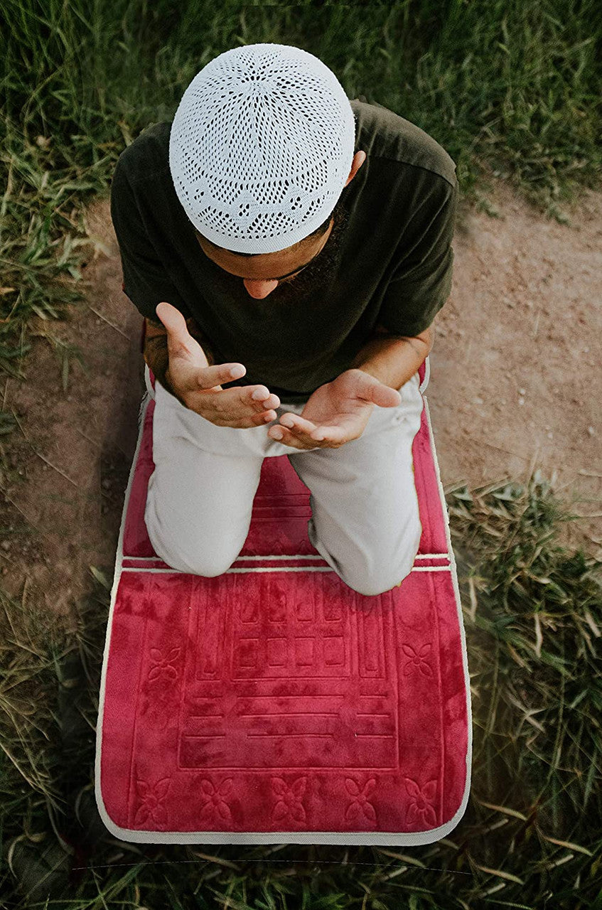 Foldable Prayer Rug with Back Rest (Red)、mySite、topwebapps