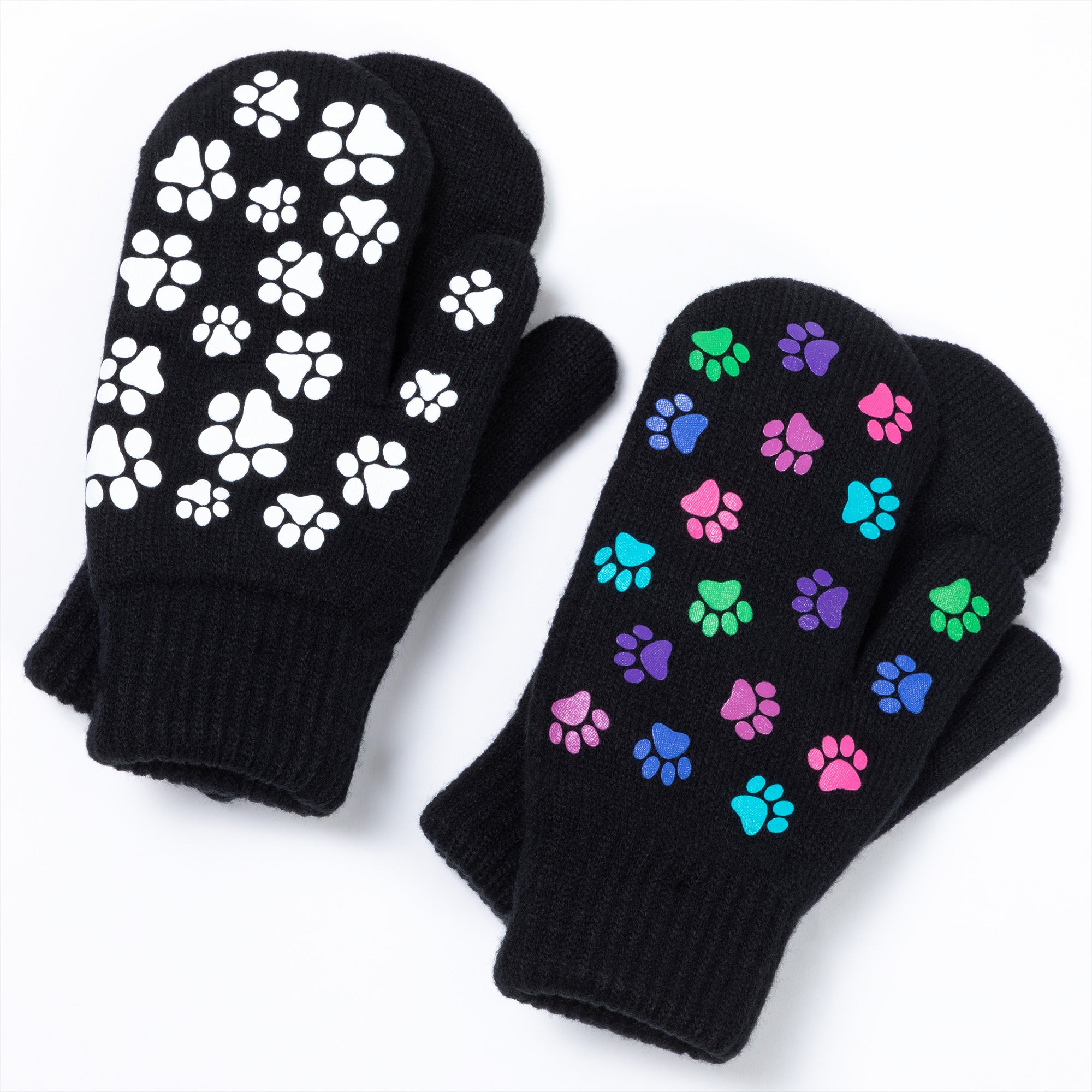 Pretty Paw Print Fleece-Lined Mittens、mySite、camillekostekn