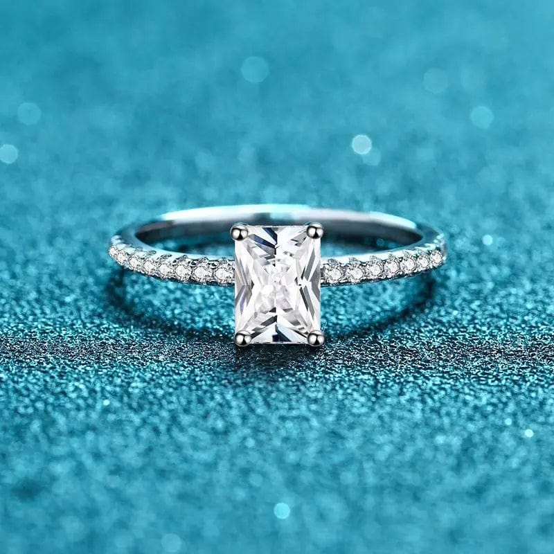 Emerald Cut D VVS Moissanite Engagement Ring 1ct or 2ct、mySite、g9winljtr
