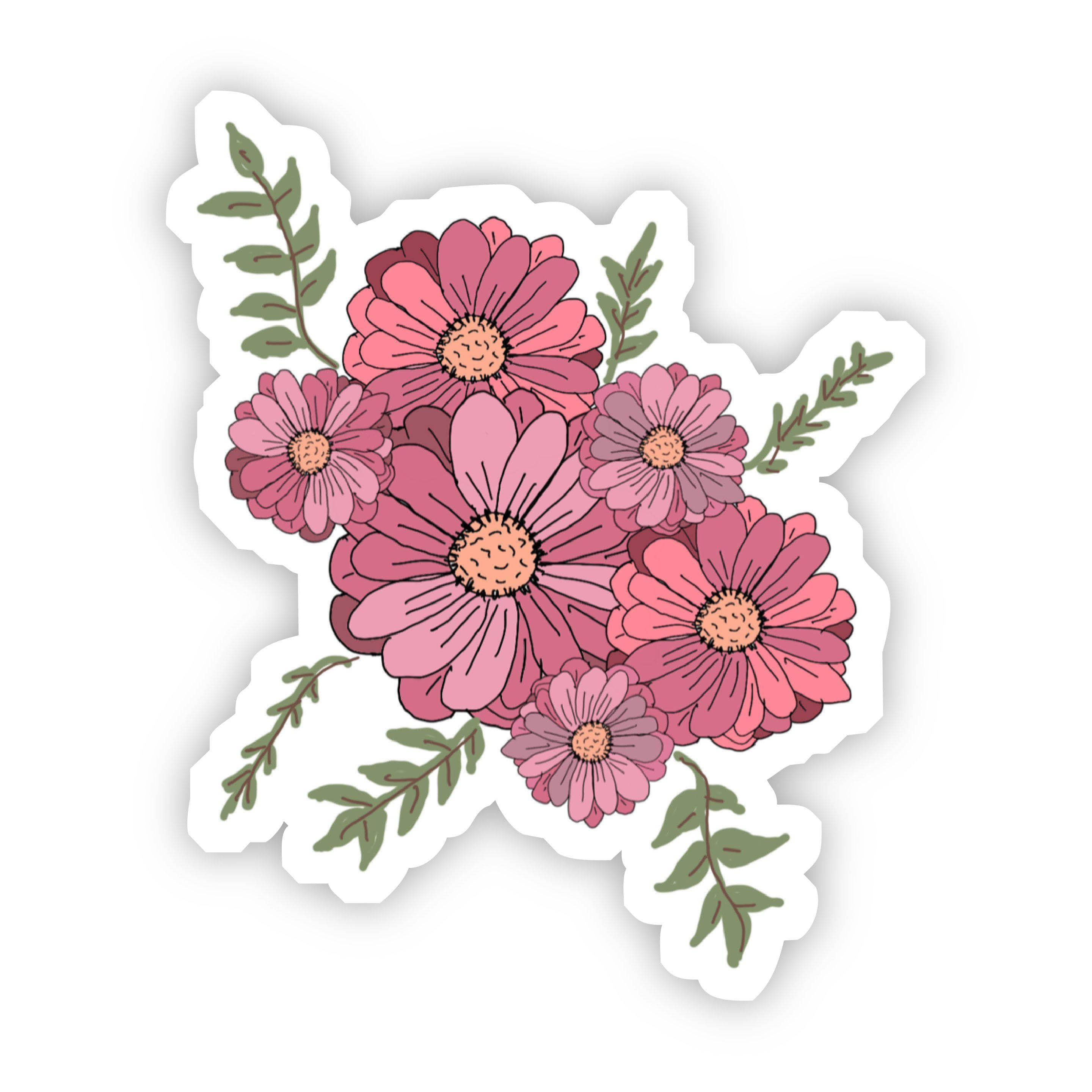  Pink Multicolor Floral Sticker、mySite、elrpsem3k