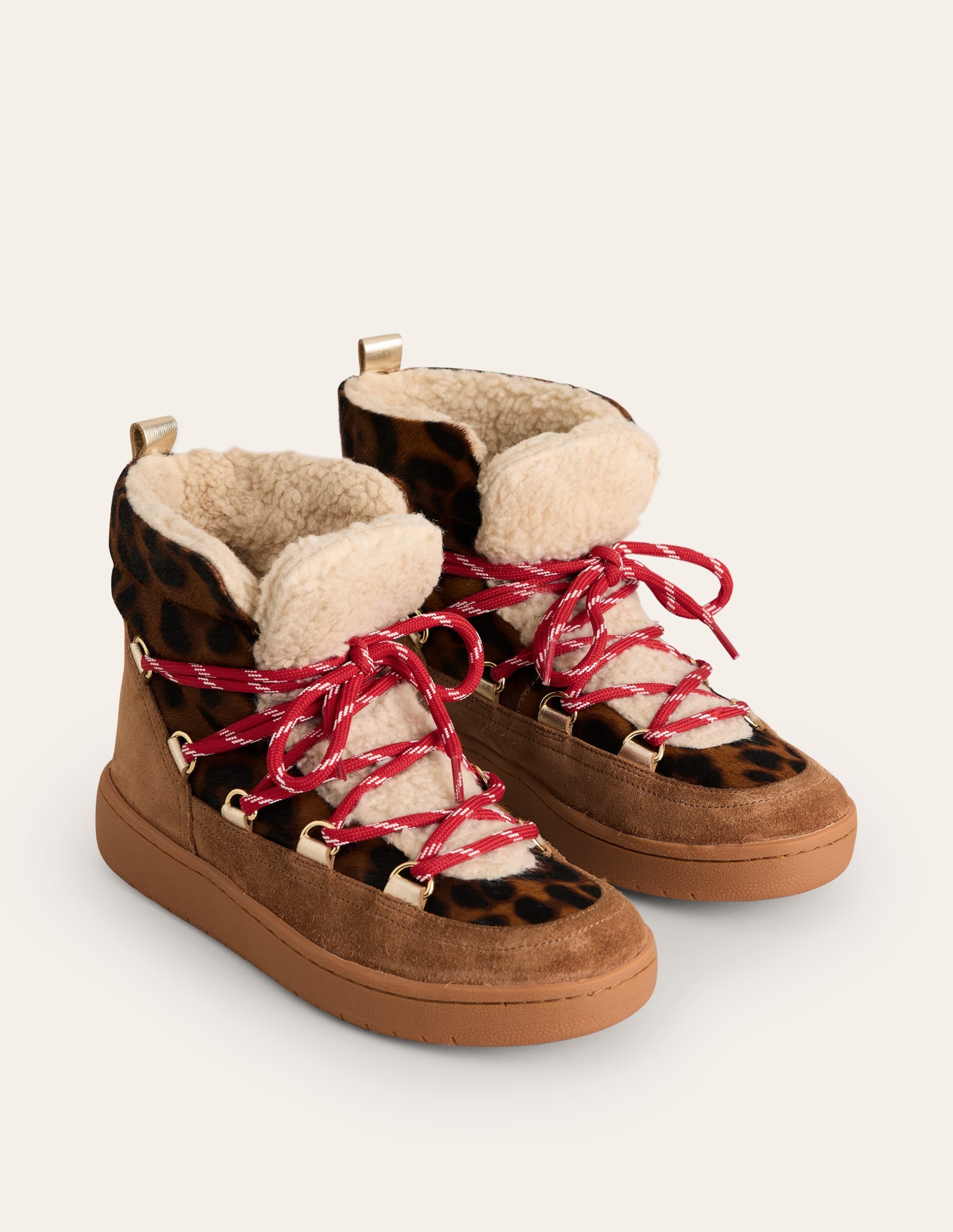  Cosy Lace Up Boot-Dark Classic Leopard、mySite、ashleygrahame