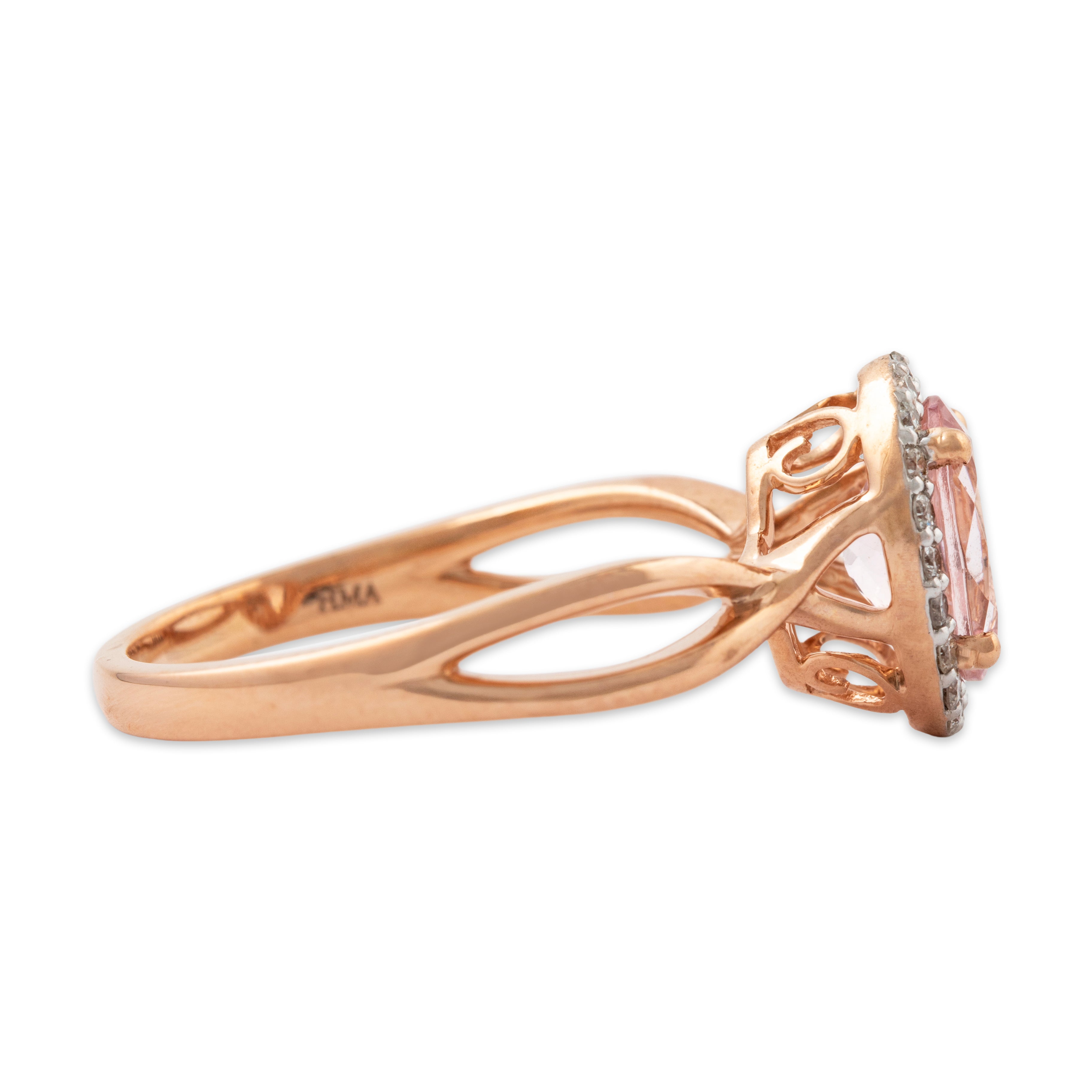 Vintage 14k Rose Gold 1.59ct Morganite Diamond Perfectly Pink Ring 6、mySite、hinf8tx79