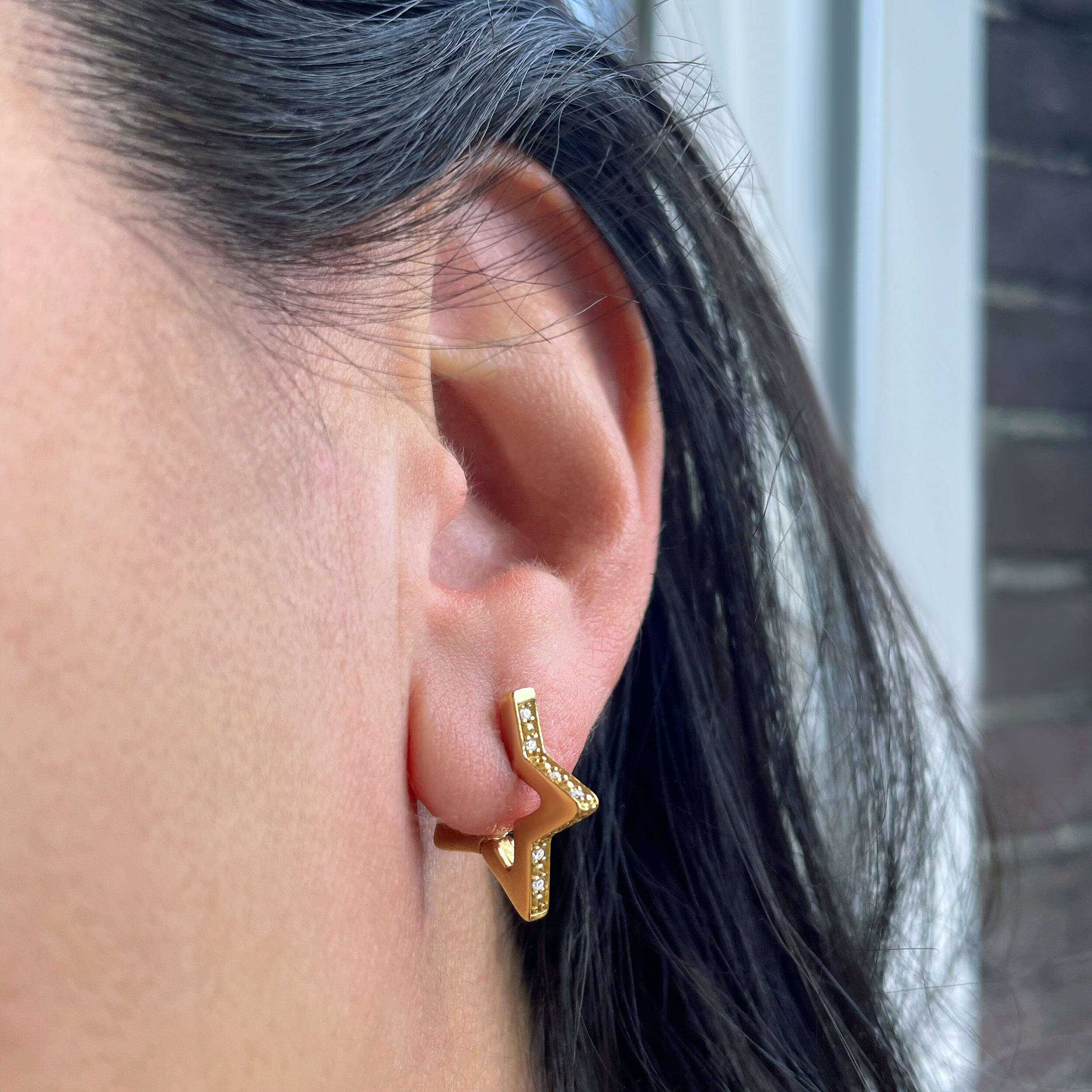 White Zircon Earrings - Galaxy Hoops、mySite、hinf8tx79