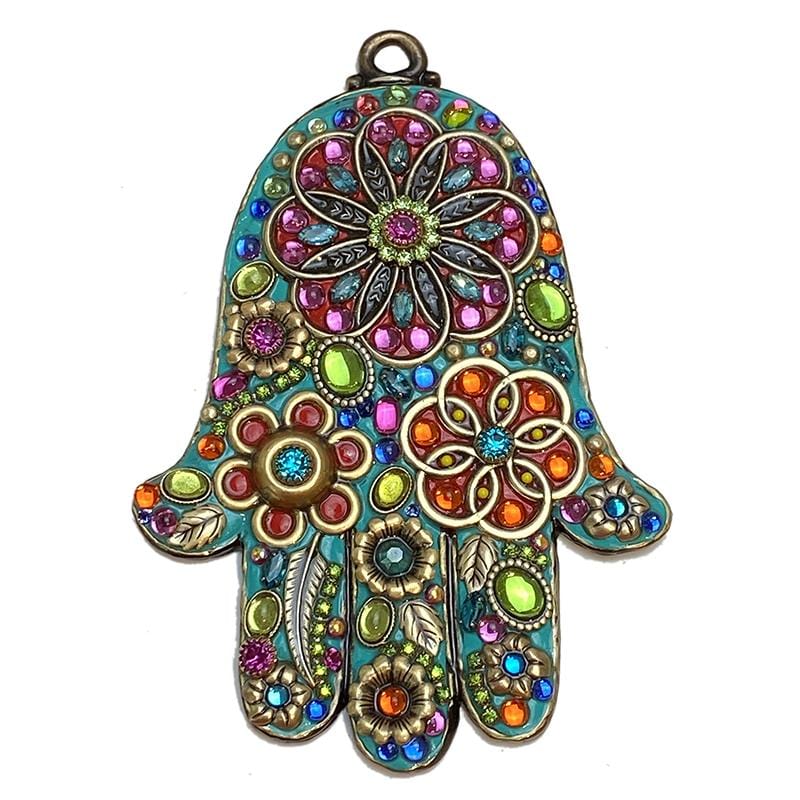 Vibrant Floral Wall Hamsa by Michal Golan、mySite、topwebapps