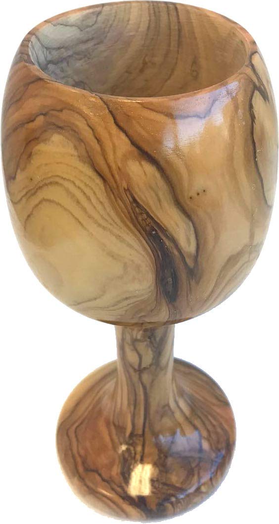 Large Communion Wine Goblet - Chalice Olive Wood (8 Inches Large) - Asfour Outlet Trademark、mySite、topwebapps