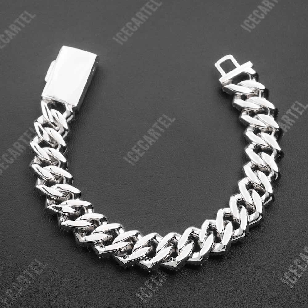 Iced Out Halo Cluster Cuban Link Bracelet 14K Gold - 15MM、mySite、hinf8tx79