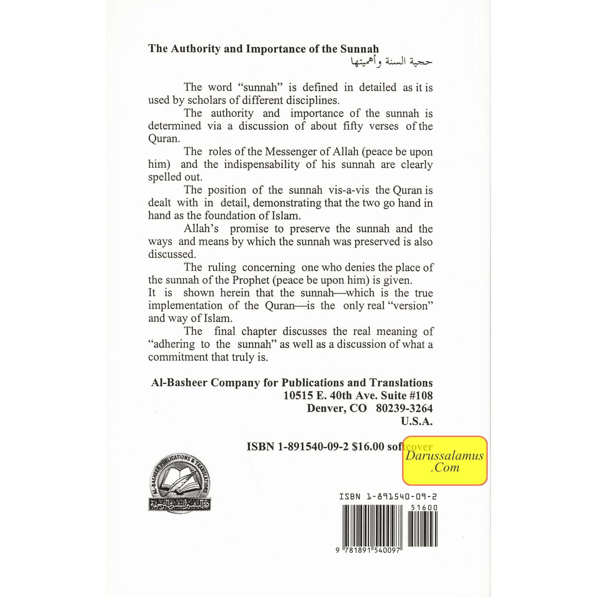 The Authority and Importance of the Sunnah By Jamal Al-Din Zarabozo、mySite、topwebapps