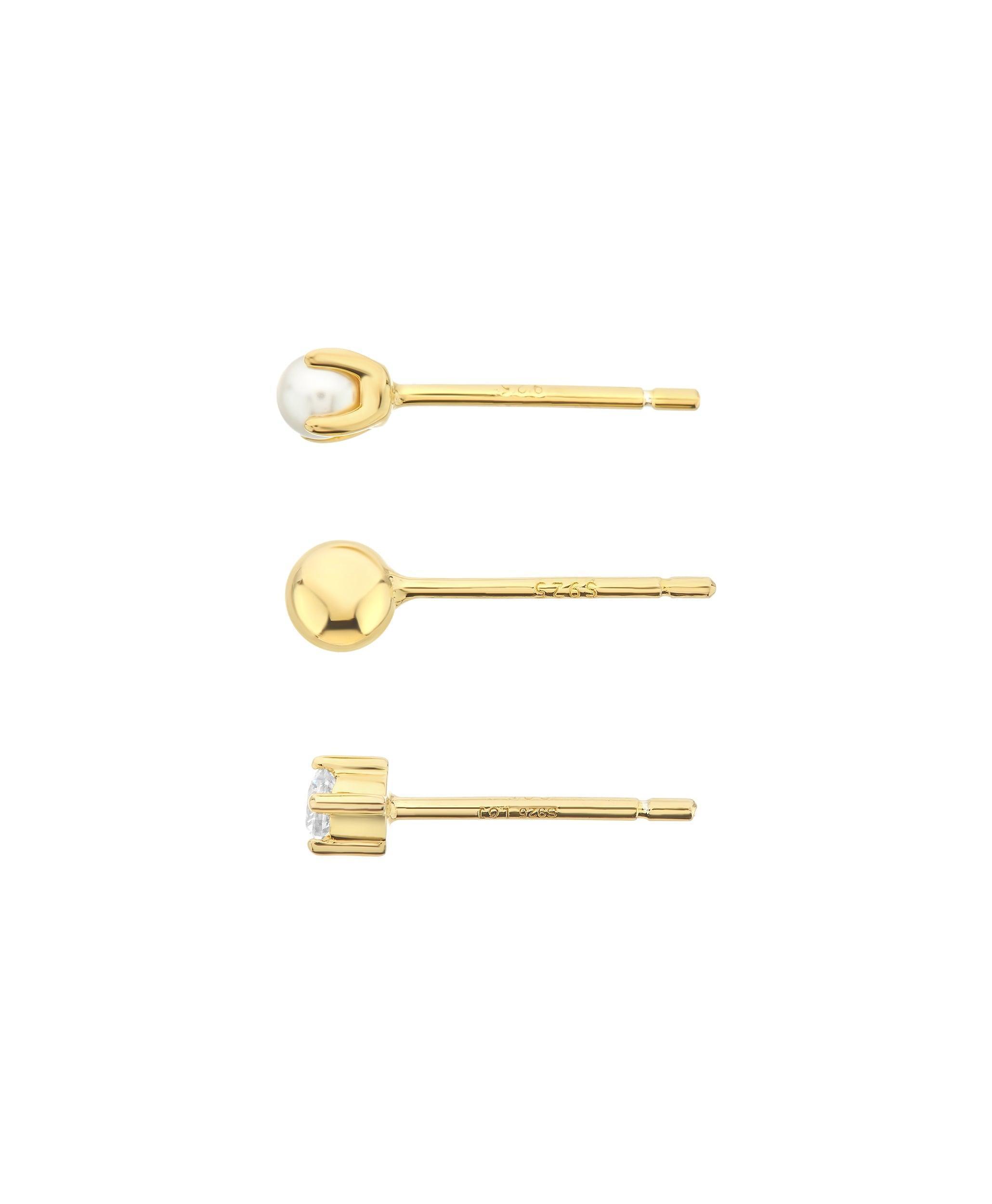  Vision Studs Set 18ct Gold Plated