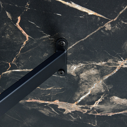 Rustic Industrial Rectangular Wood Dining Table For 4-6 Person, With 1.5" Thick Engineered Wood color Tabletop and Black Metal Legs,Desk For Kitchen Dining Living Room, 55.1" x 31.4"x 29.9"1529W115172、、casual