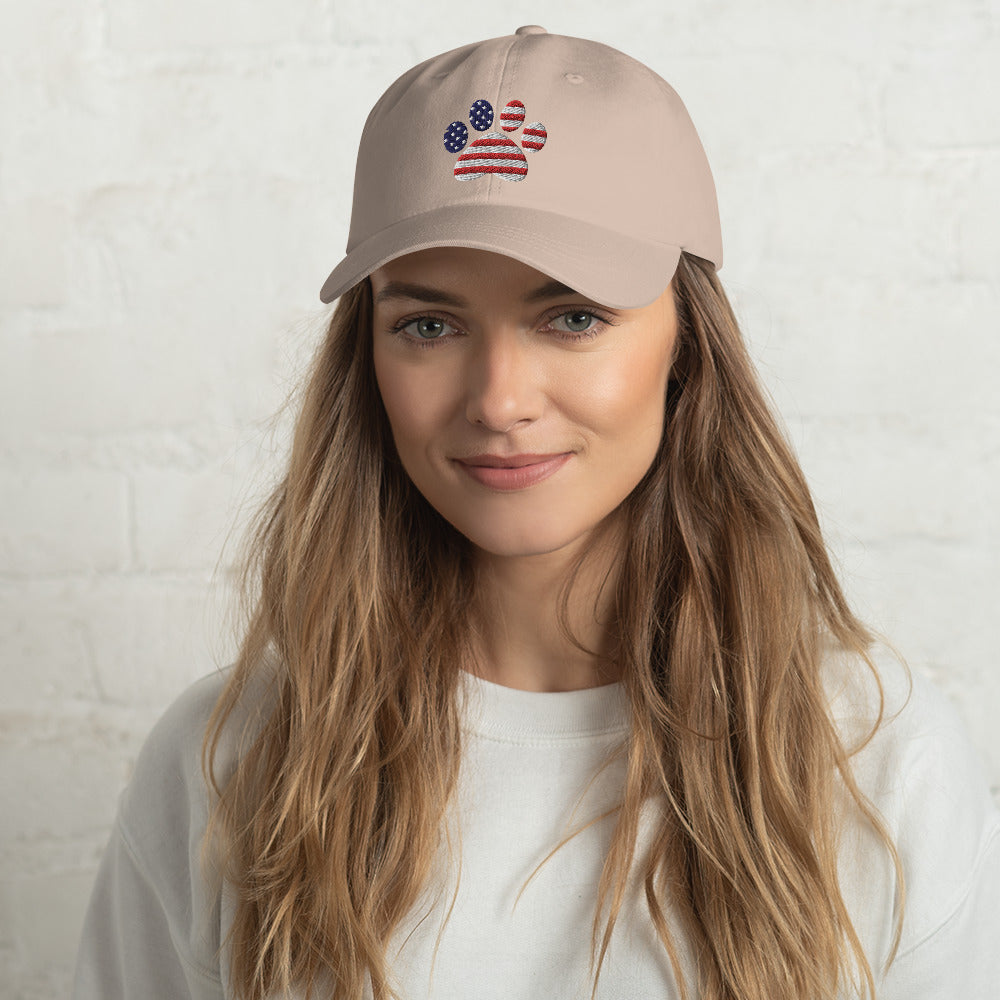 Patriotic Paw Print Baseball Hat、mySite、camillekostekn