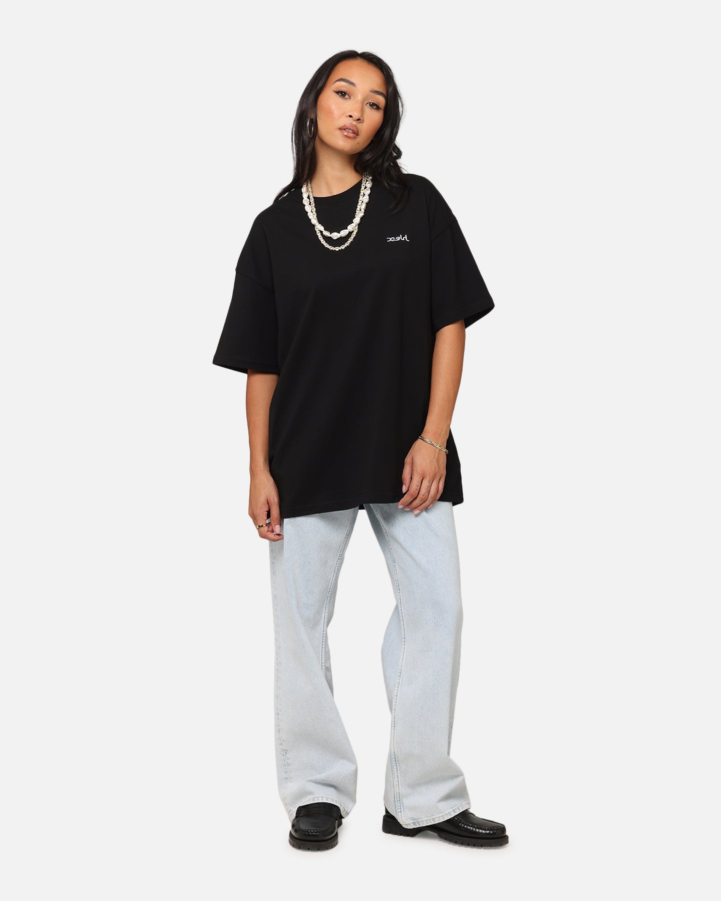 X-Girl Women's Strawberry Relaxed T-Shirt Black、mySite、zt4zffjzw