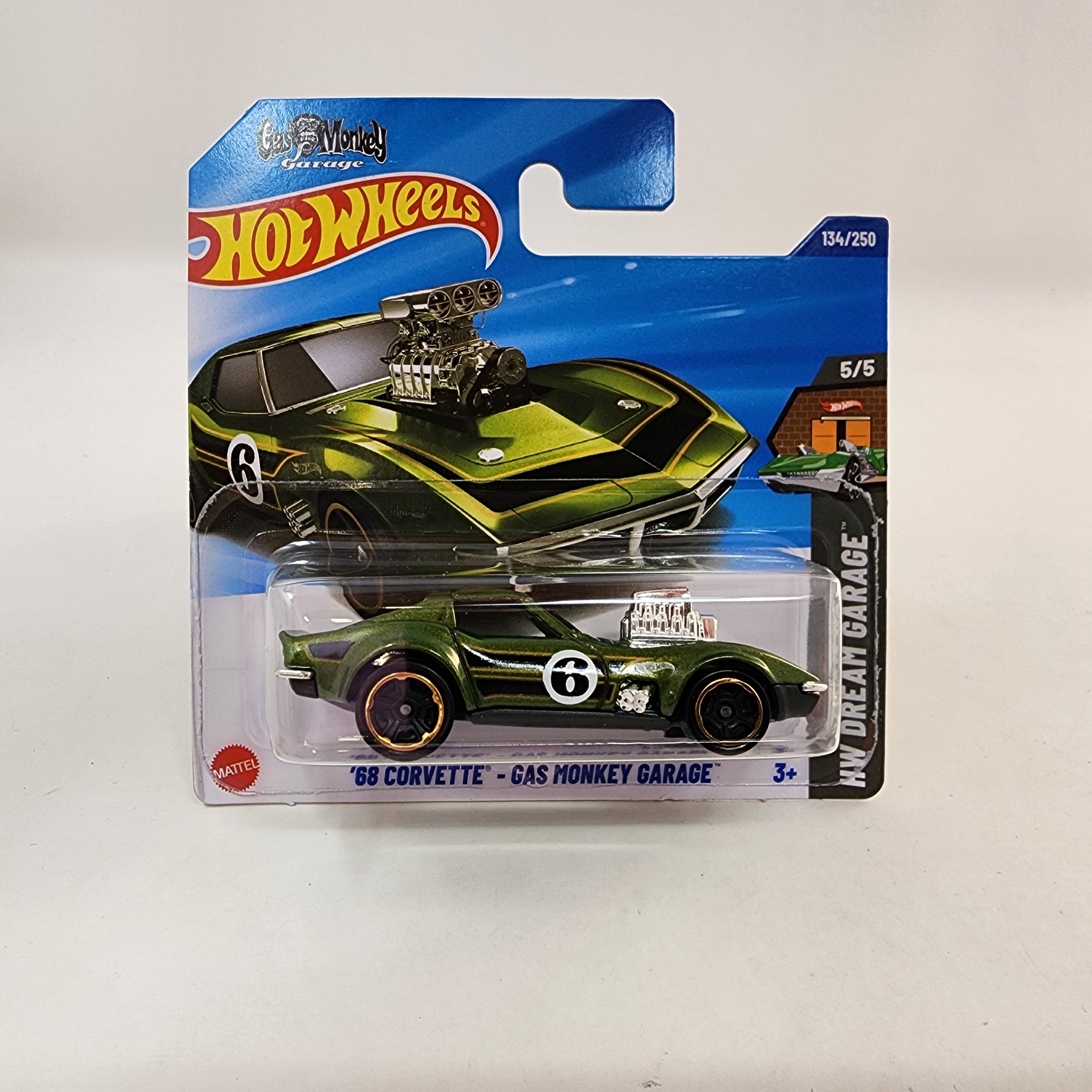 SHORT CARD * '68 Corvette - Gas Monkey Garage #134 * Green * 2025 Hot Wheels Case G、mySite、hgirdovlk