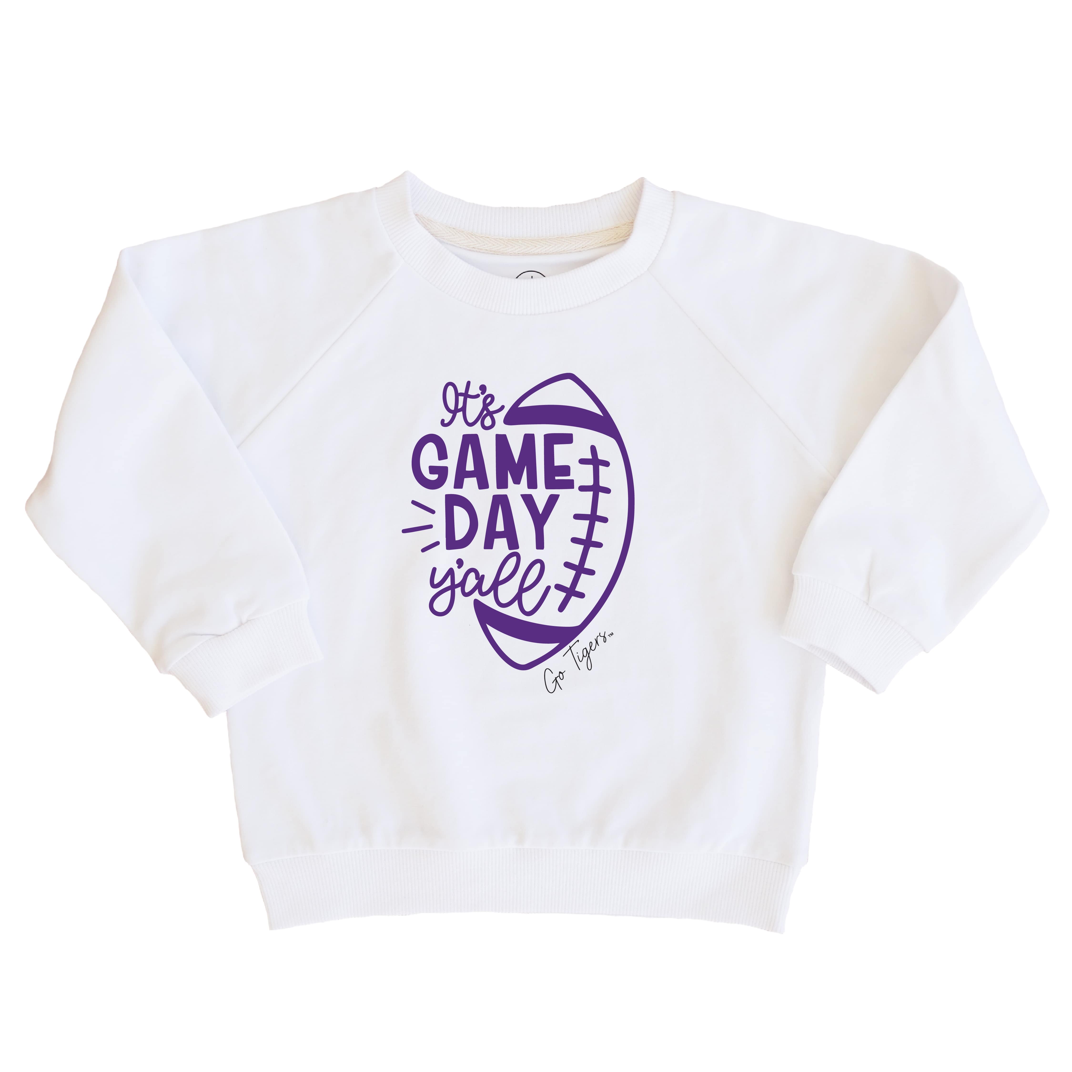  Louisiana State University | Footballs & Bows Kids Graphic Sweatshirts、mySite、layawaytickets