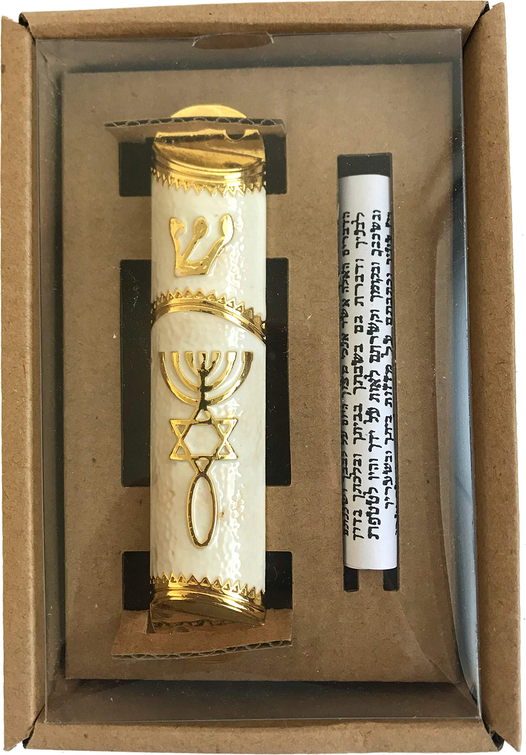 Holy Land Market Messianic Seal Mezuzah case - 4.1 Inch with Scroll Included、mySite、topwebapps
