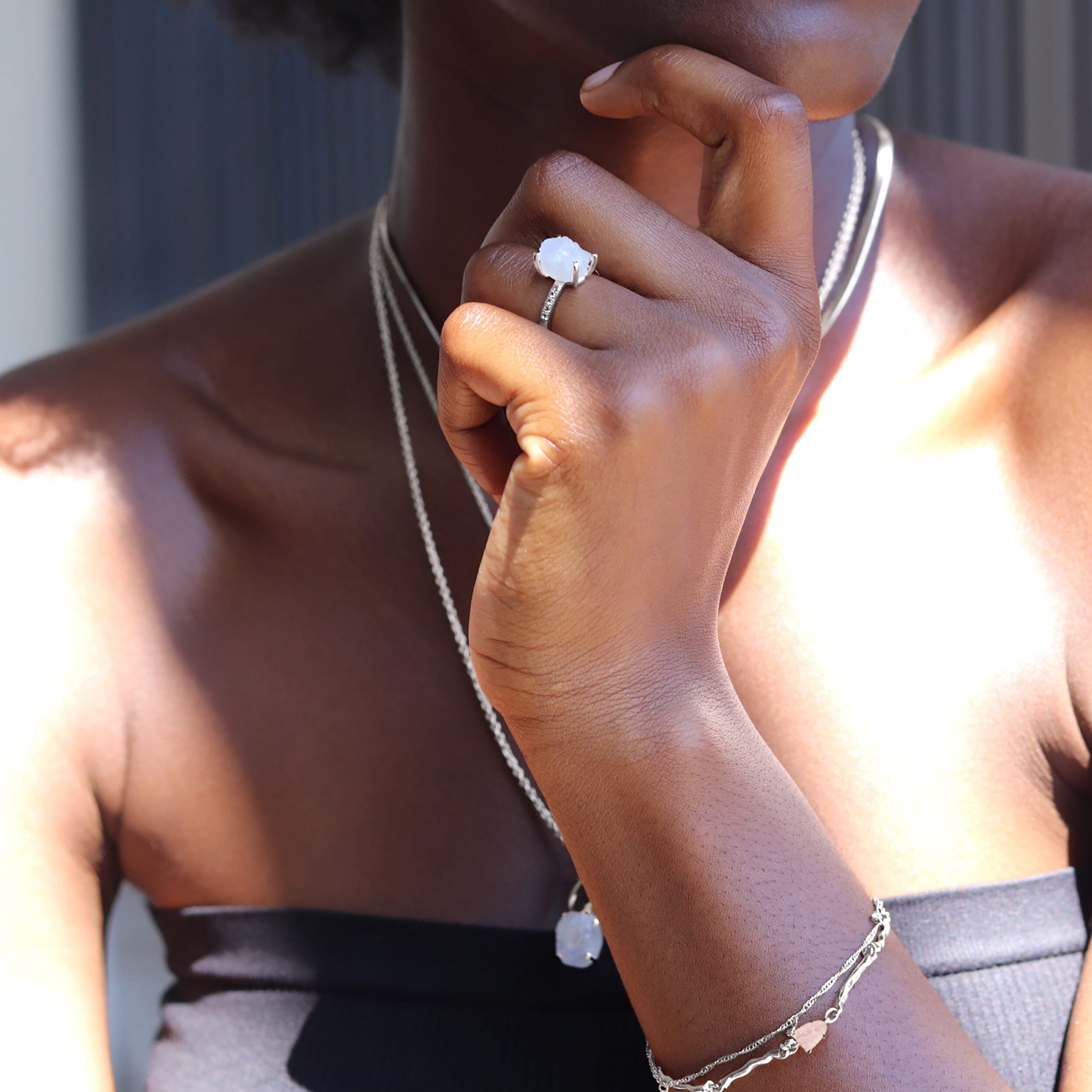 Raw Crystal Ring - Ritzy Moonstone、mySite、hinf8tx79