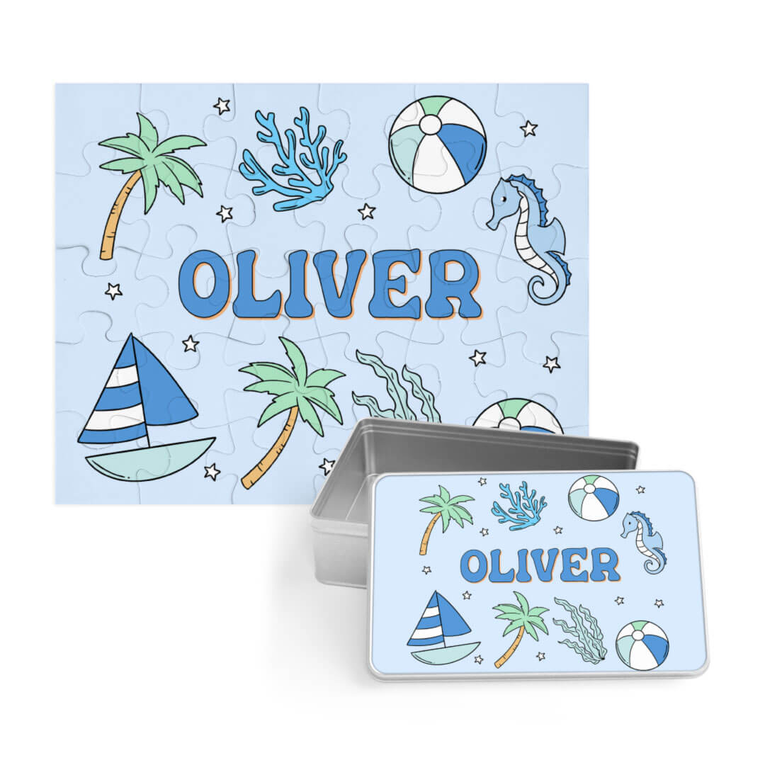  Kids Personalized 30 Piece Puzzle | Tiny Tides Blue、mySite、layawaytickets