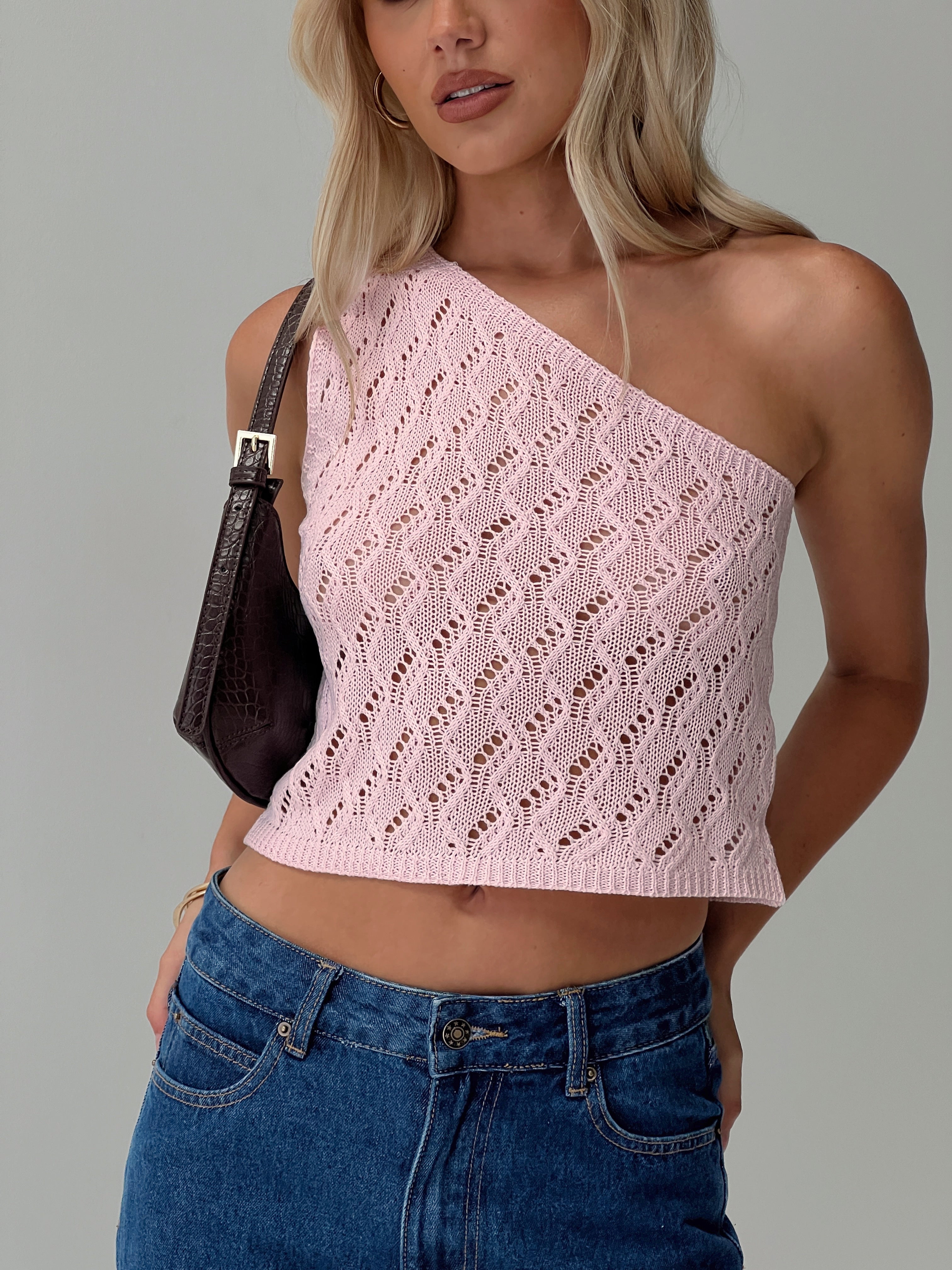 Anthinie One Shoulder Top Pink、mySite、solidvoid
