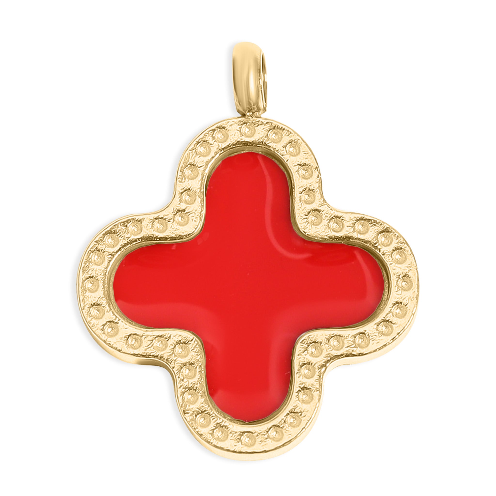 18K Gold PVD Stainless Steel Lucky Clover Charm / PDL0214、mySite、dreamappss