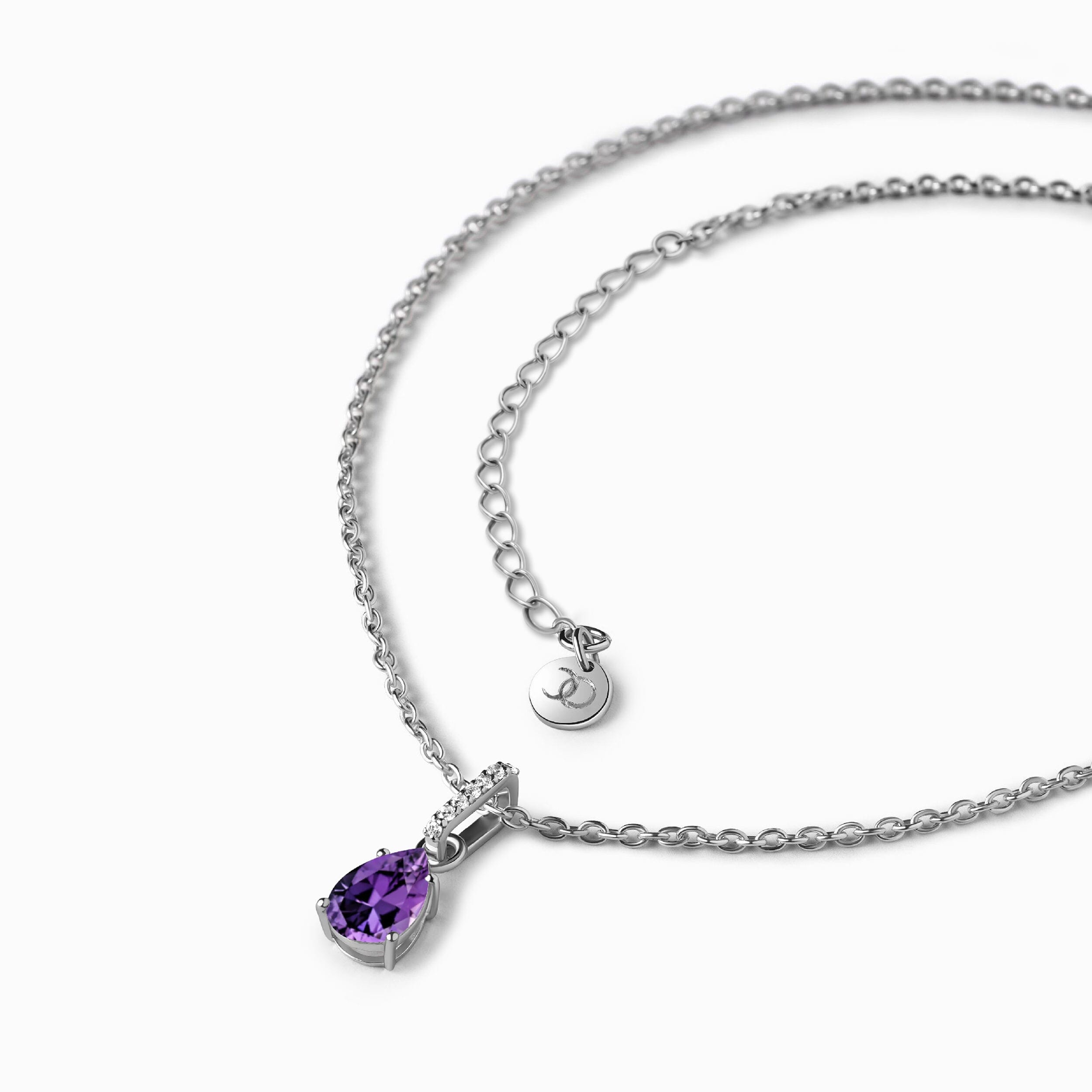 Amethyst Birthstone Sway Necklace & Herringbone Chain、mySite、hinf8tx79