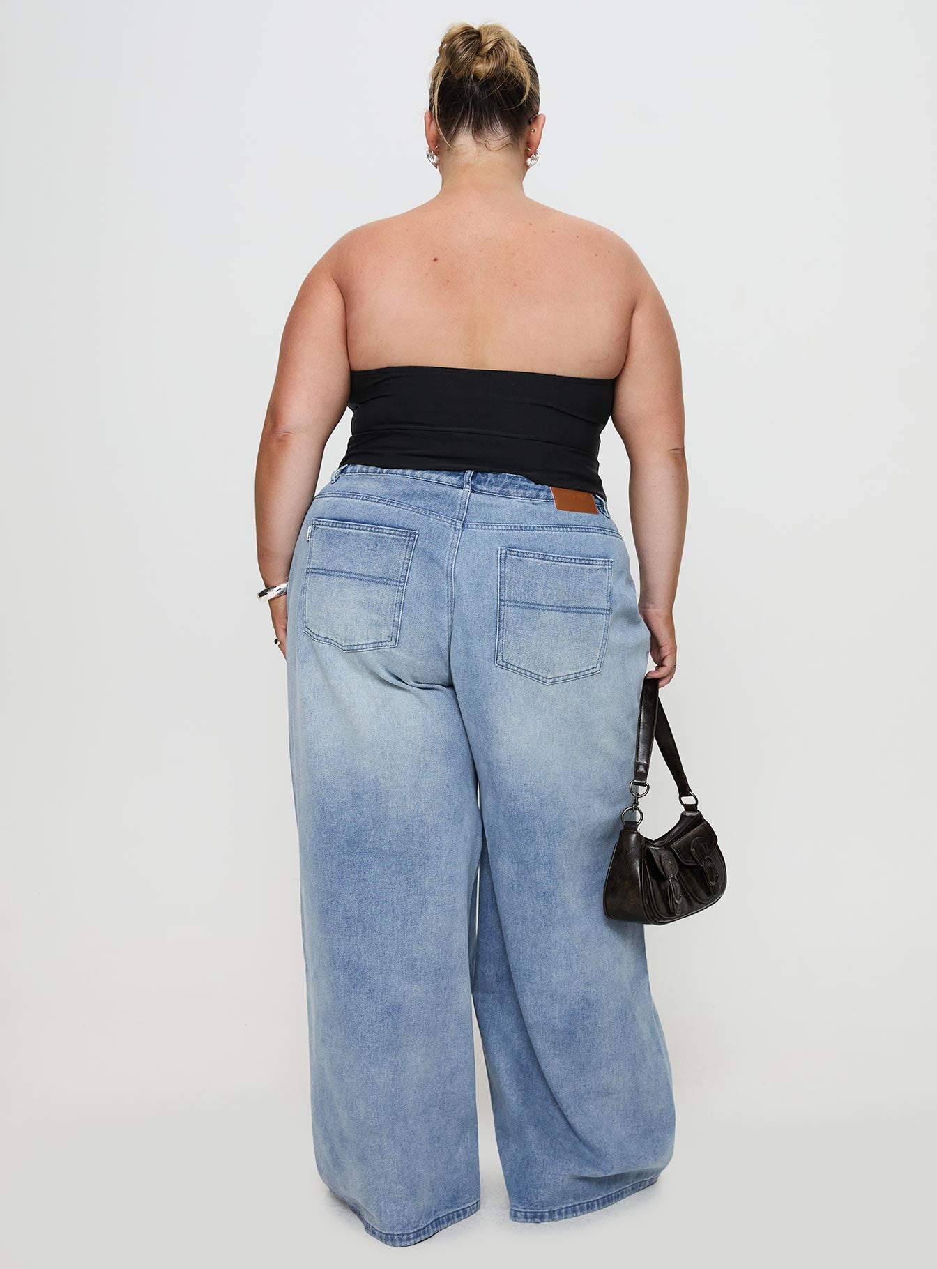 Naylor Wide Leg Jeans Light Wash Denim Curve、mySite、solidvoid