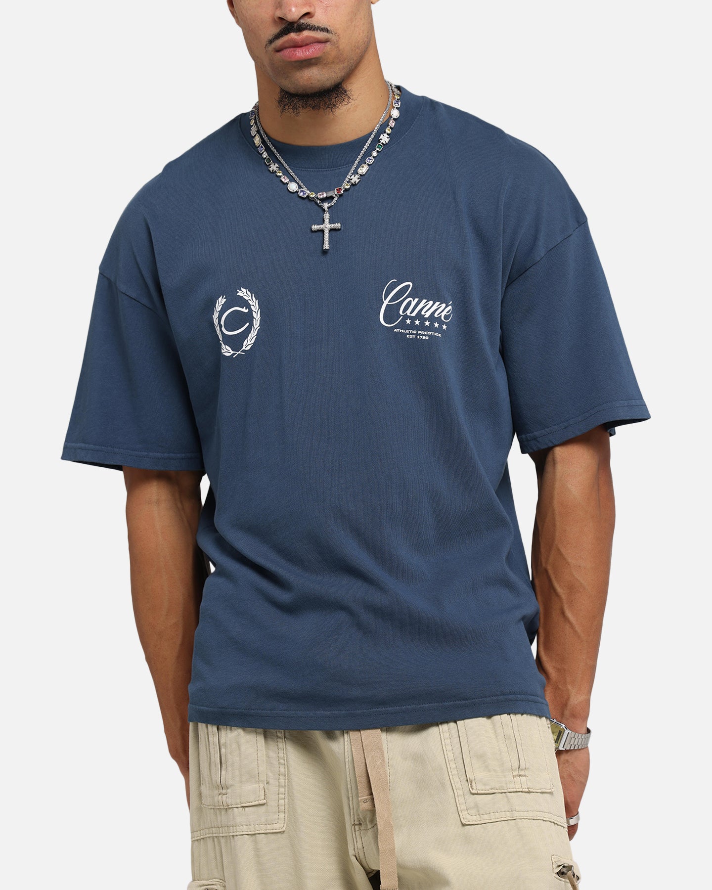 Carre Script T-Shirt Navy、mySite、zt4zffjzw