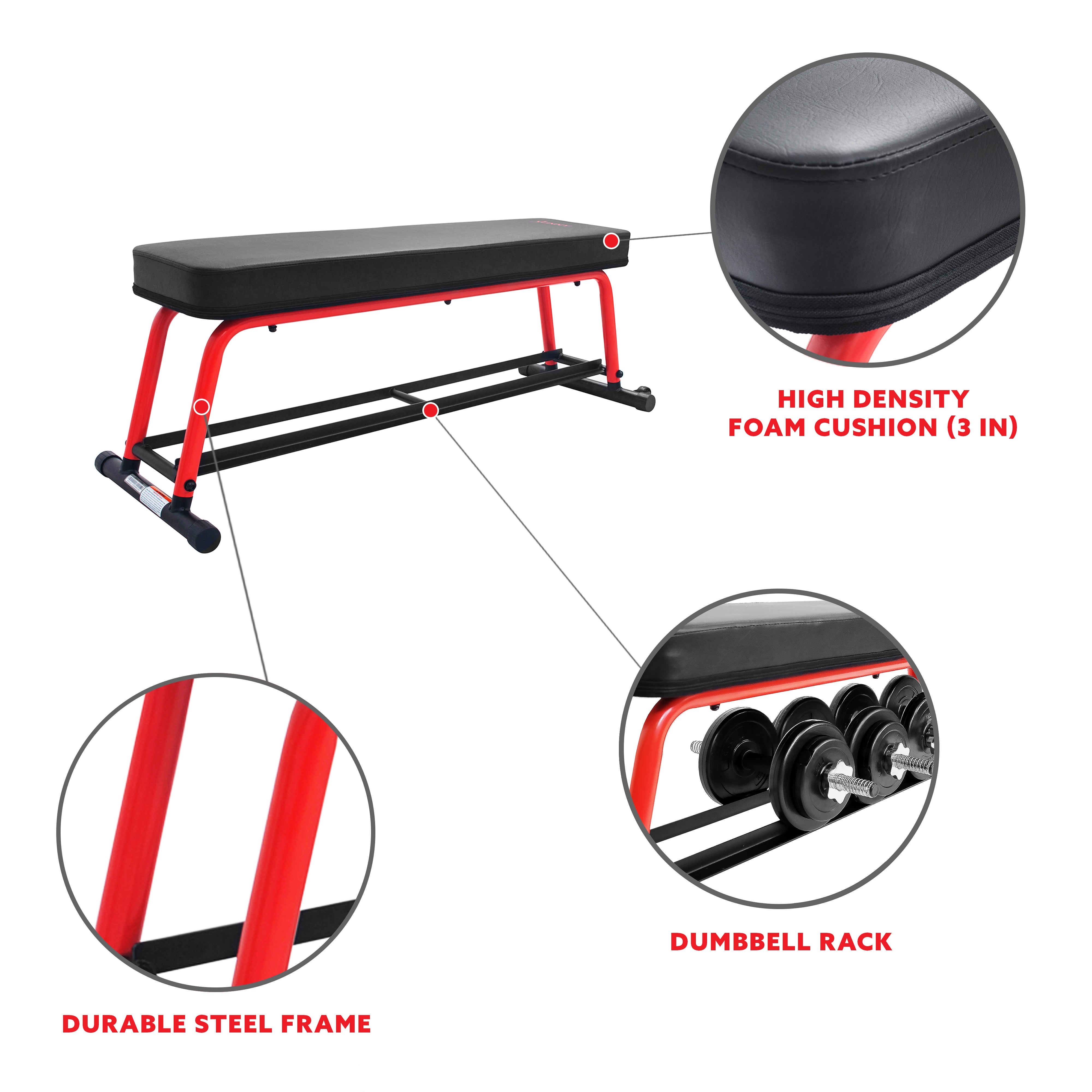  Power Zone Premium Strength Flat Bench With Dumbbell Rack、mySite、ghnorth