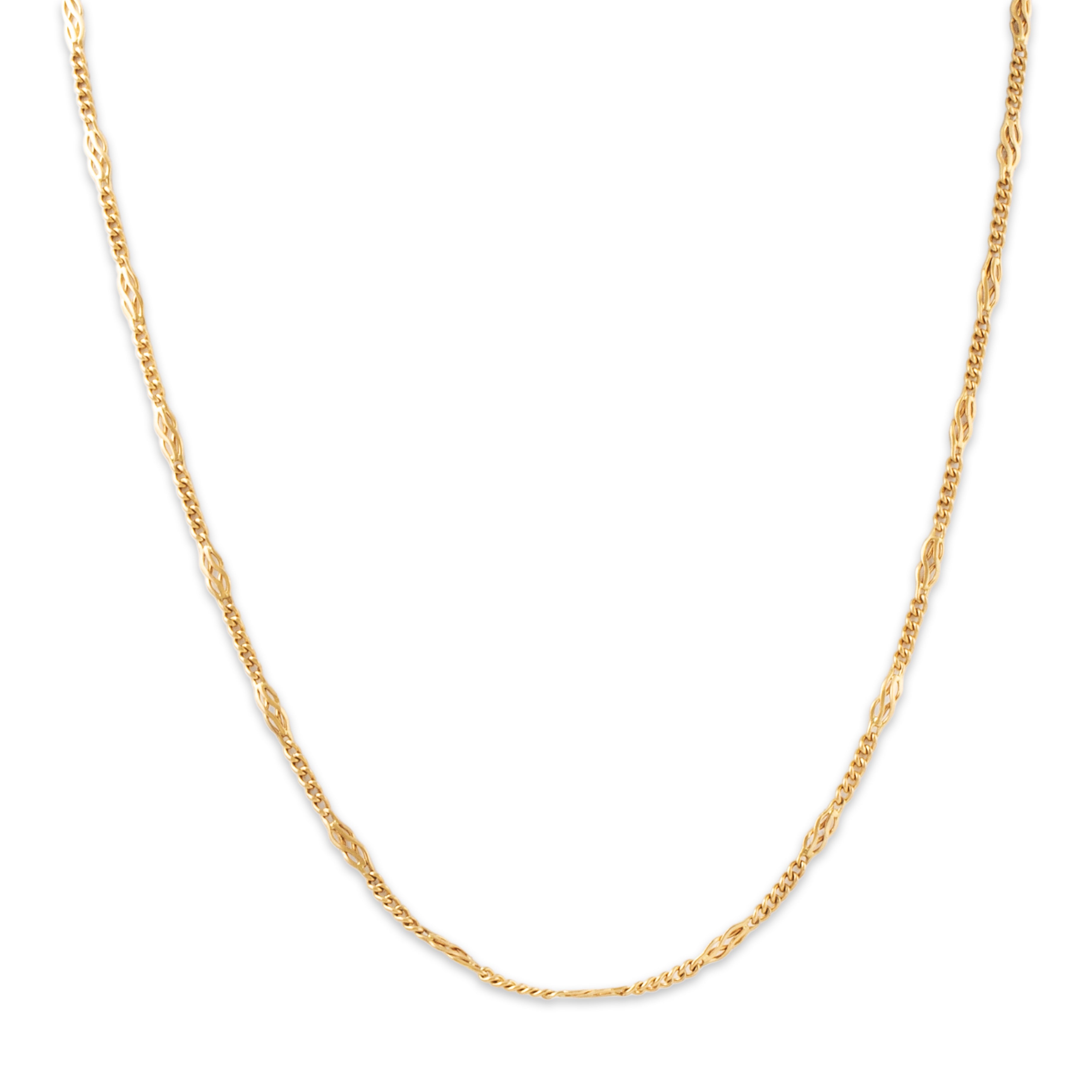 Antique Swedish 18k Yellow Gold Filigree Link Watch Chain Necklace 16.25、mySite、hinf8tx79