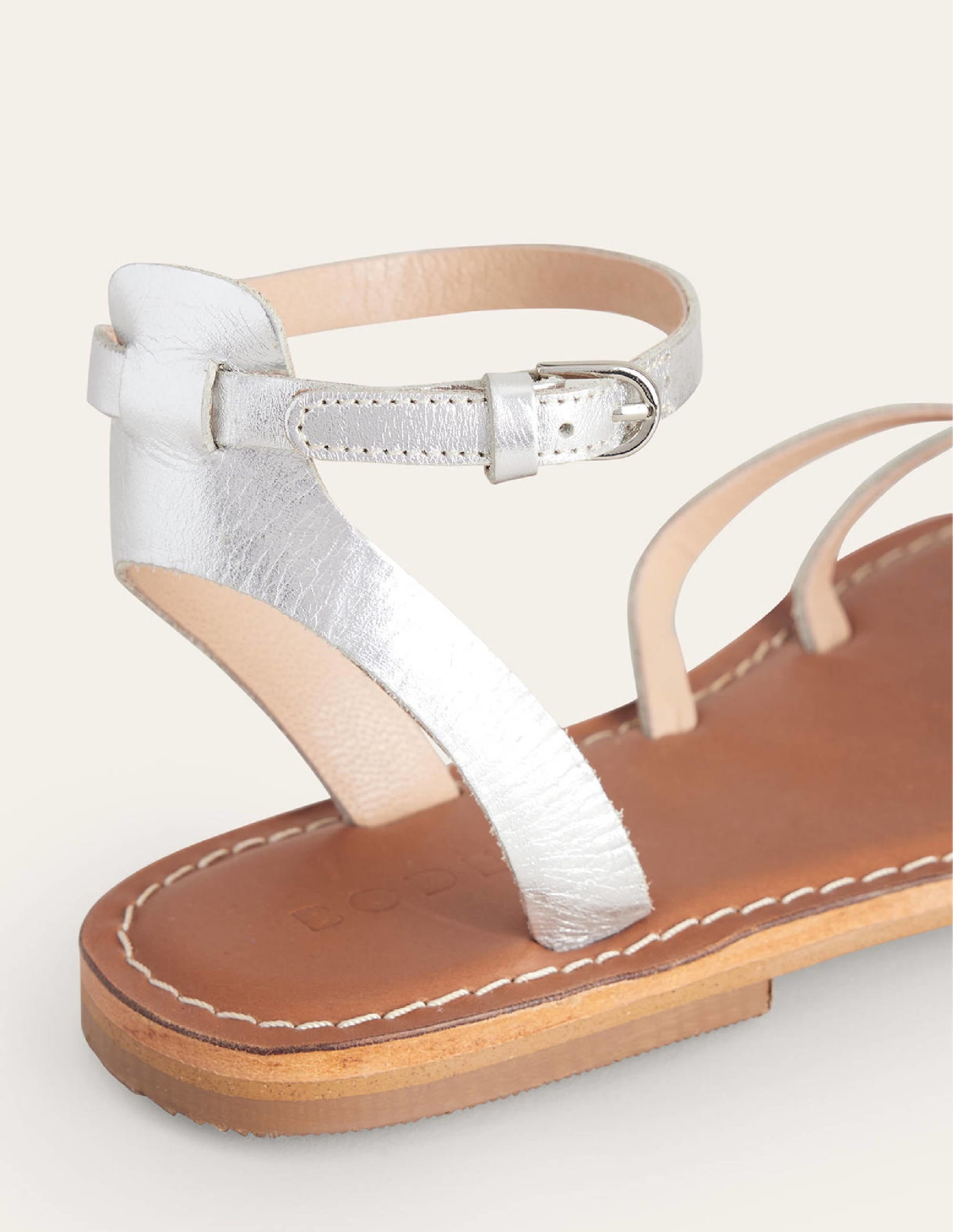  Easy Flat Sandals-Silver Metallic Leather、mySite、ashleygrahame