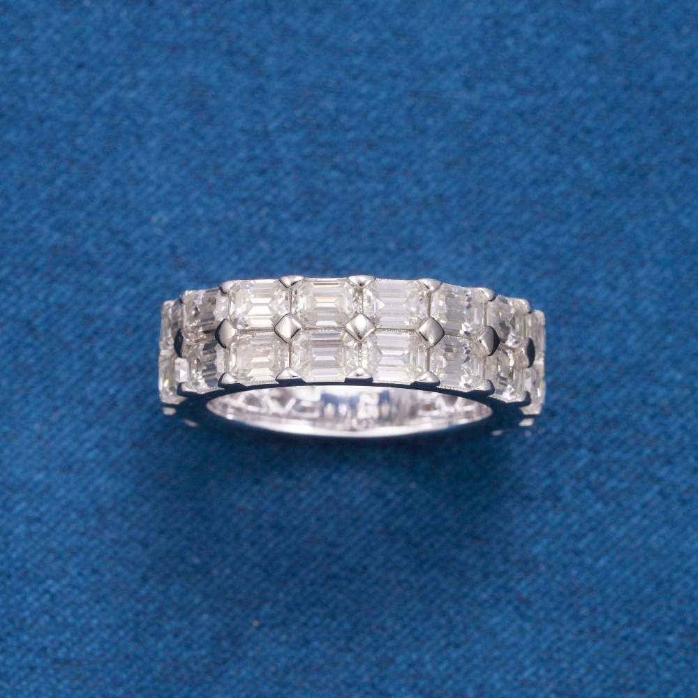 Double Row Moissanite Baguette Ring 14K Gold、mySite、hinf8tx79