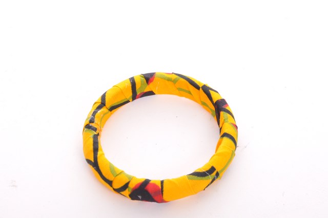 Golden Yellow African Print Bangle-DPJ390A、mySite、solidvoid