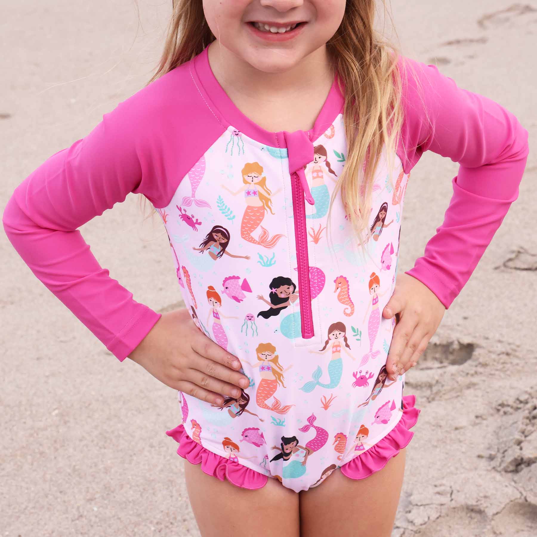  Long Sleeve Rash Guard with Front Zipper | Under The Sea、mySite、layawaytickets