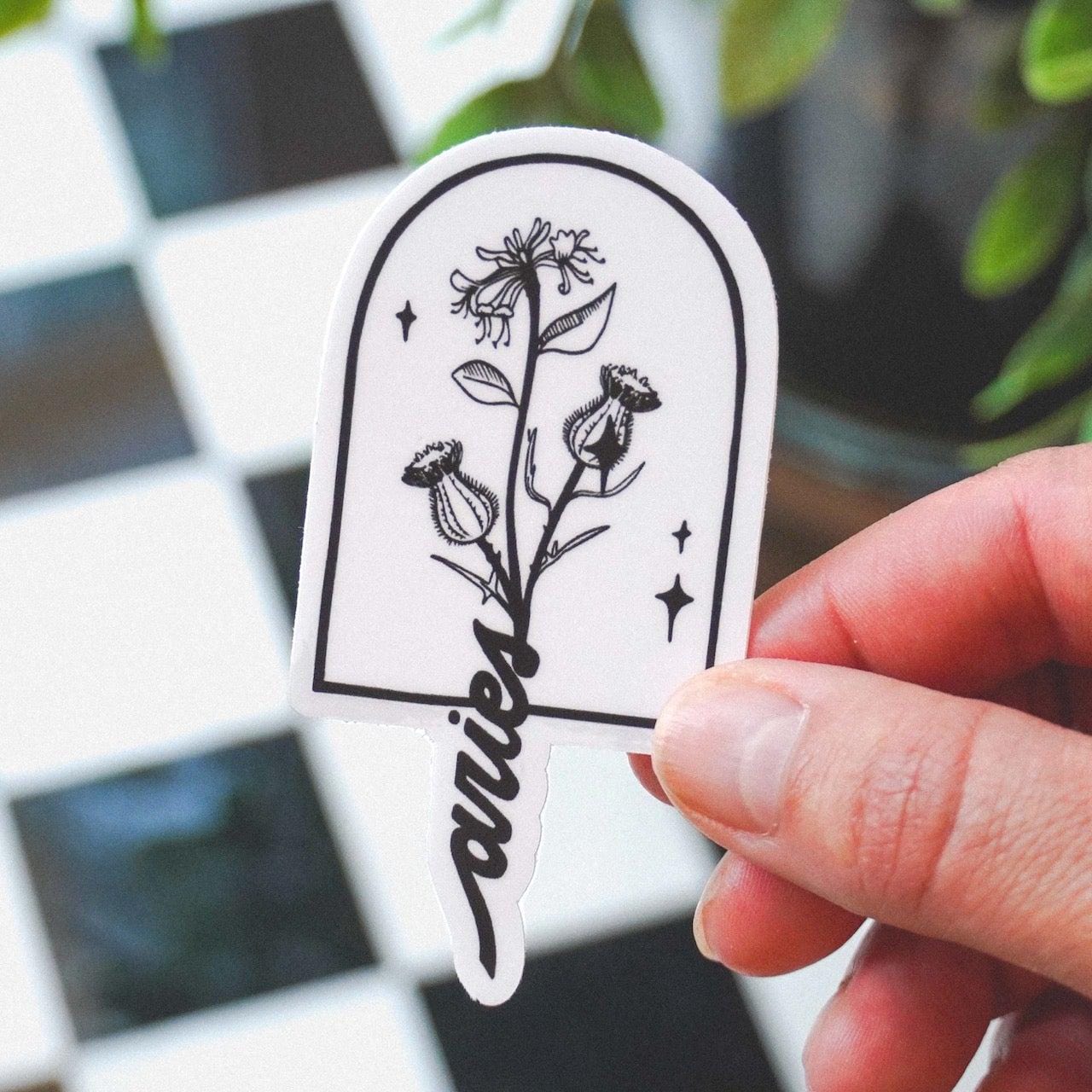  Aries Thistle & Honeysuckle Zodiac Sticker、mySite、elrpsem3k