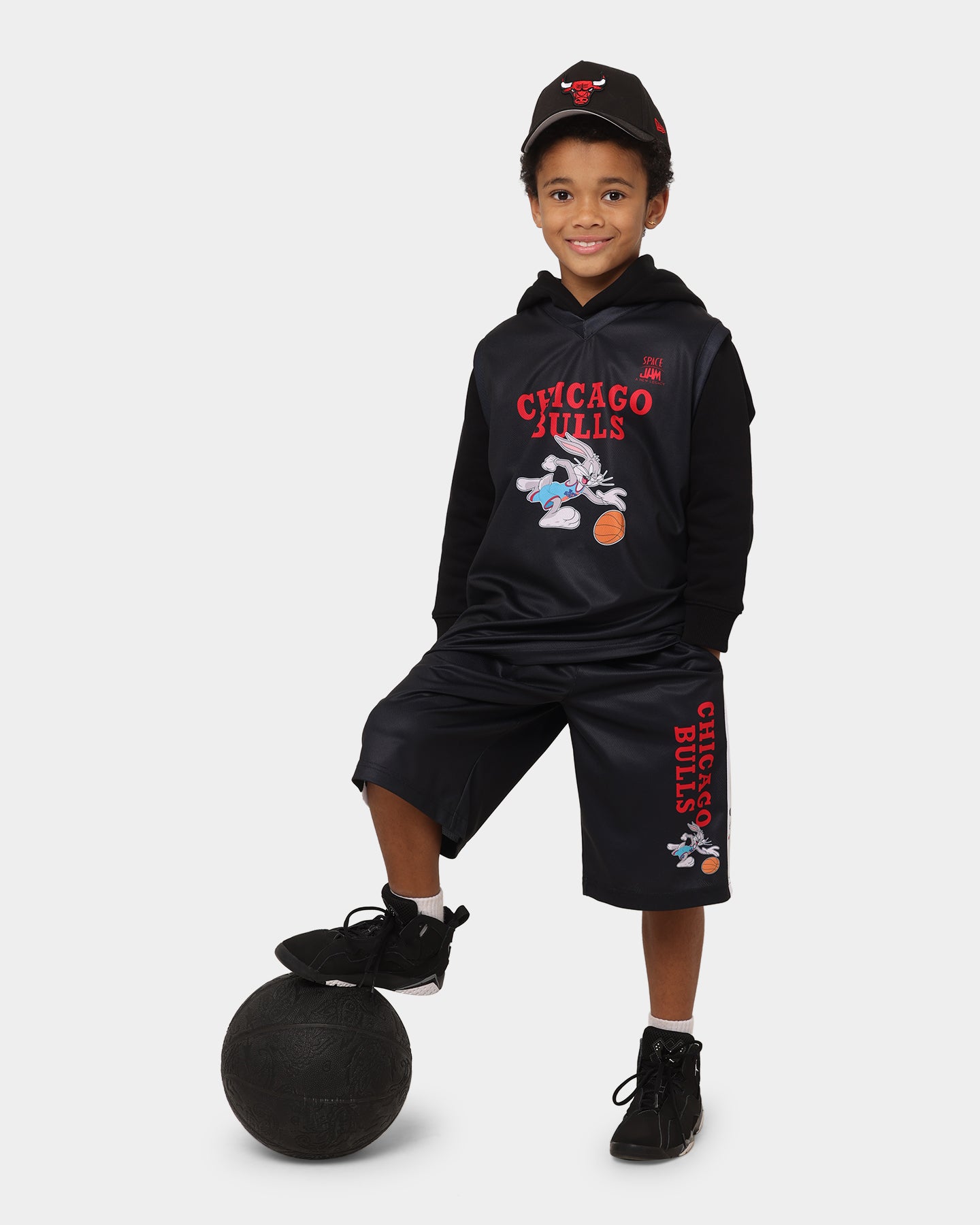 NBA Kid's NBA X Space Jam 2: A New Legacy Chicago Bulls Shorts Black、mySite、zt4zffjzw