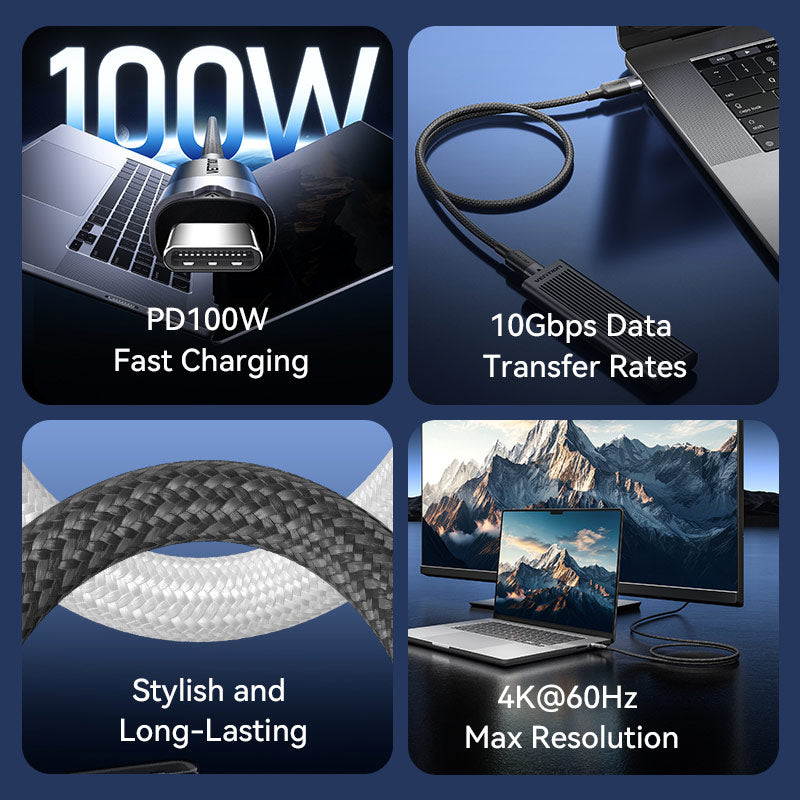 Vention USB 3.2 Gen2 C Male to C Male 10Gbps Cable Aluminum Alloy Type、mySite、fannypackpong