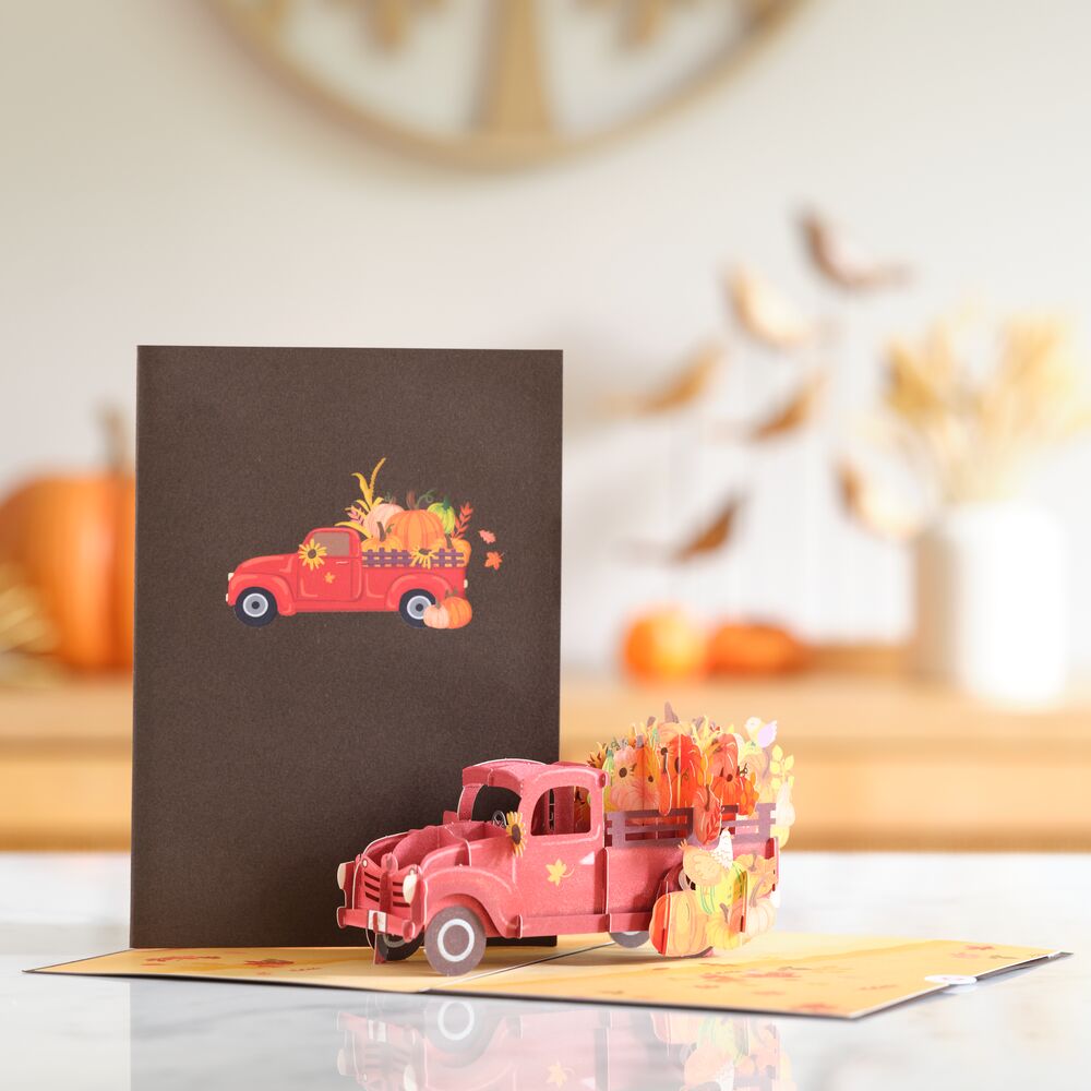 Red Harvest Truck Pop-Up Card、mySite、solidvoid