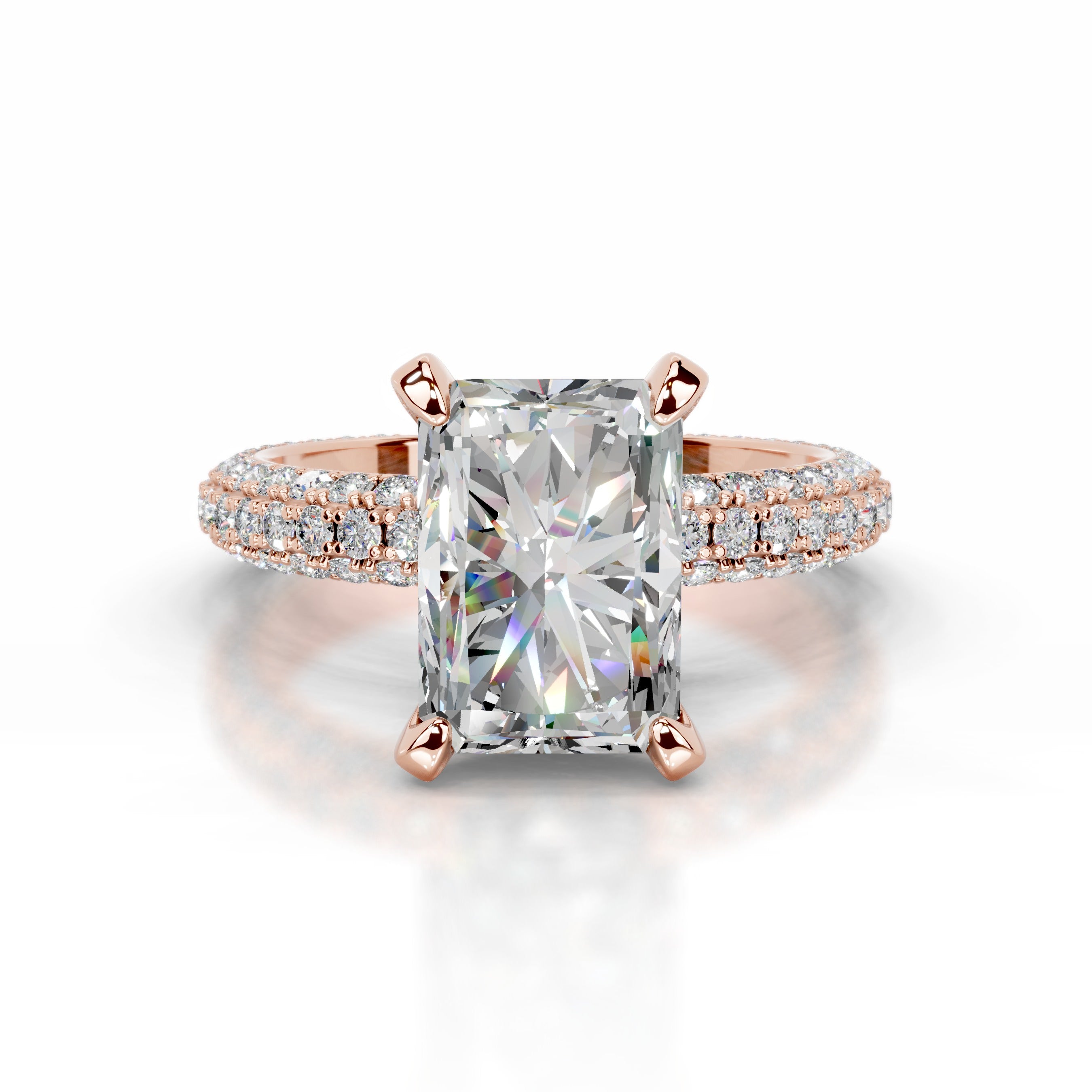 Milly Moissanite & Diamonds Ring - 14K Rose Gold、mySite、hinf8tx79
