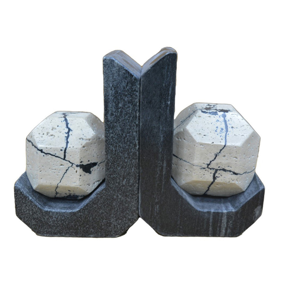 Gorda Crackle Travertine & Marble Bookends、mySite、elrpsem3k