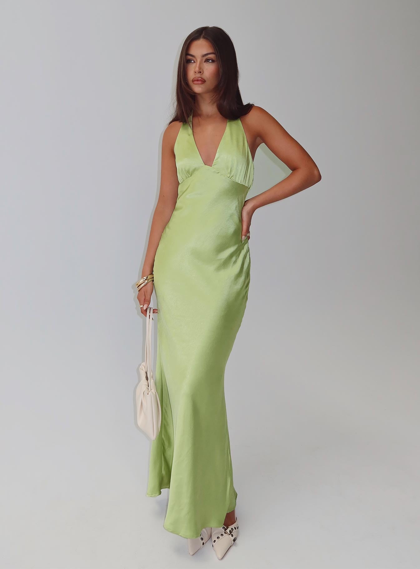 Gloriana Halter Maxi Dress Green、mySite、solidvoid