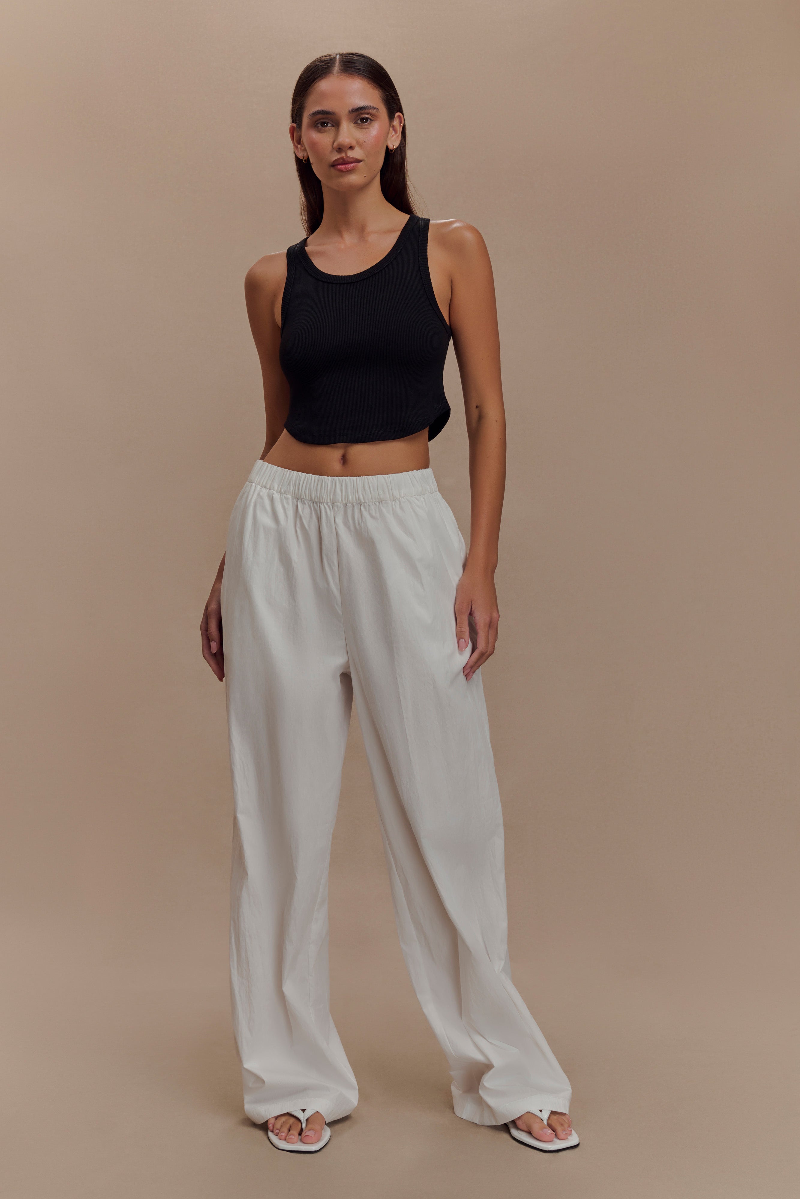 Morgana Ribbed Tank Top - Black、mySite、solidvoid