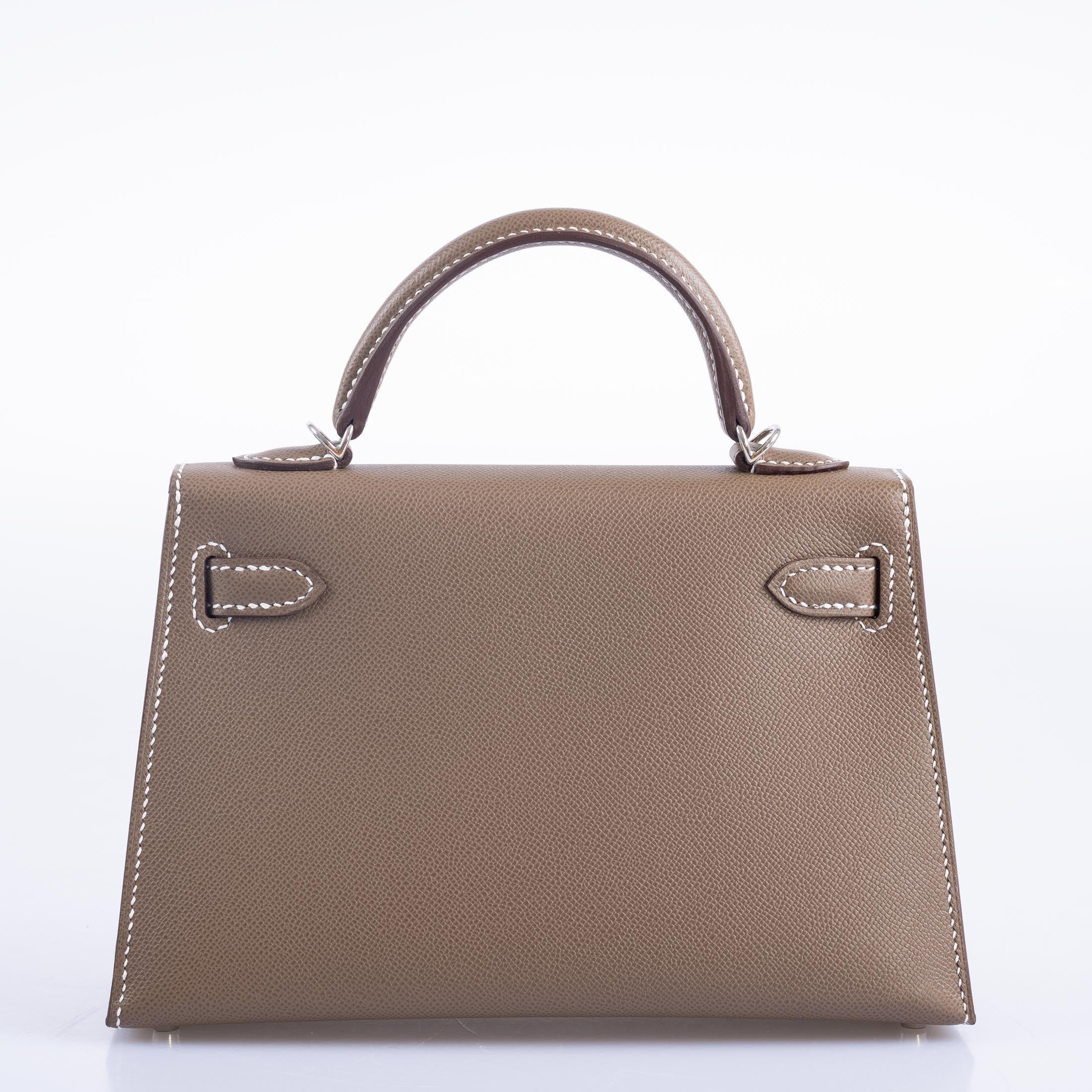 Hermès Mini Kelly 20 Etoupe Epsom Palladium Hardware、mySite、garminoutage.com