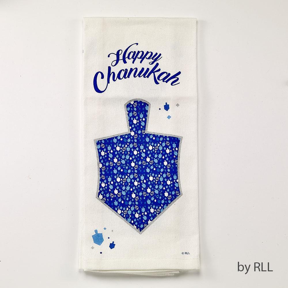 Happy Chanukah Mosaic Dreidel Tea Towel、mySite、topwebapps