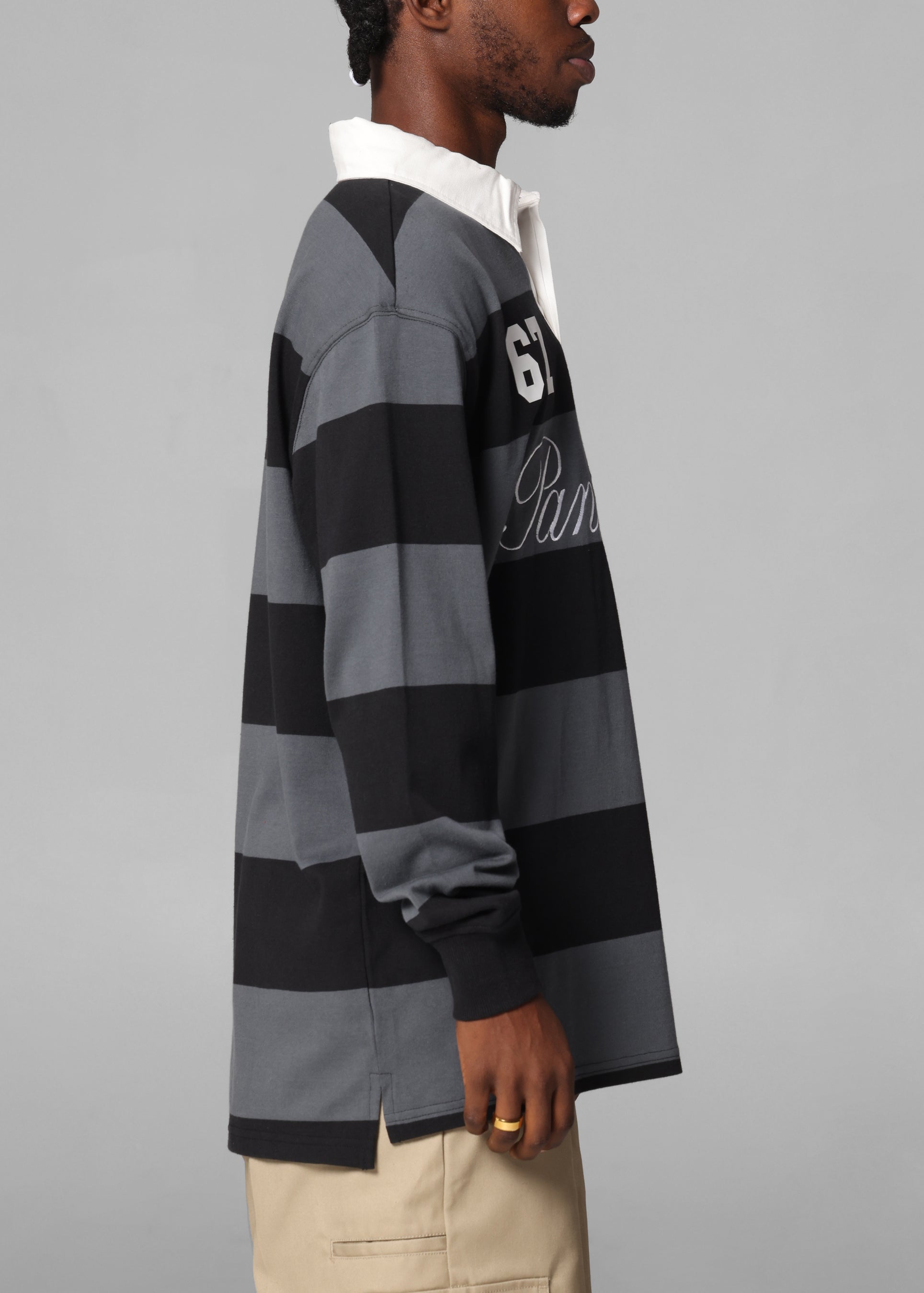 Bleacher Athletic Penrith Panthers NRL Stripe Rugby Polo Shirt Official Team Colour、mySite、zt4zffjzw