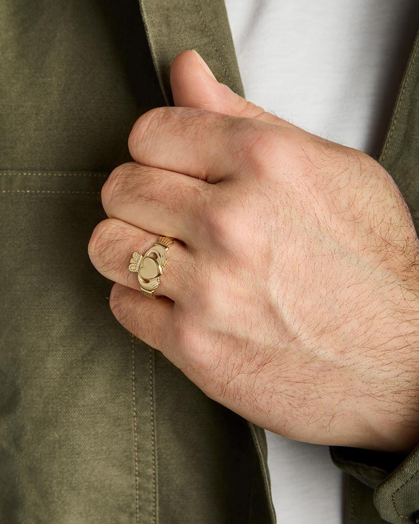  10K Gold Gents Claddagh Ring