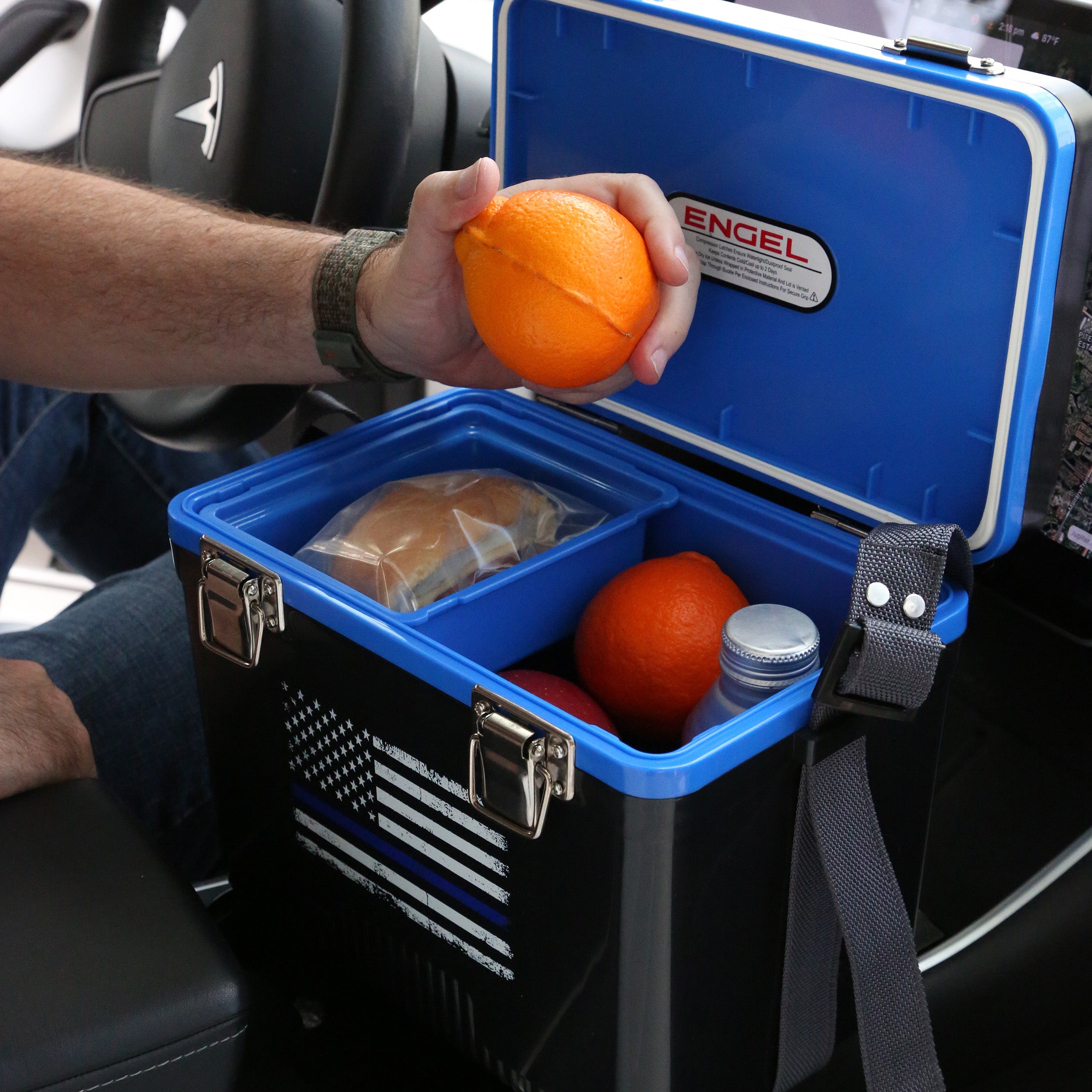 7.5Qt Thin Blue Line Lunch Box、mySite、noshort