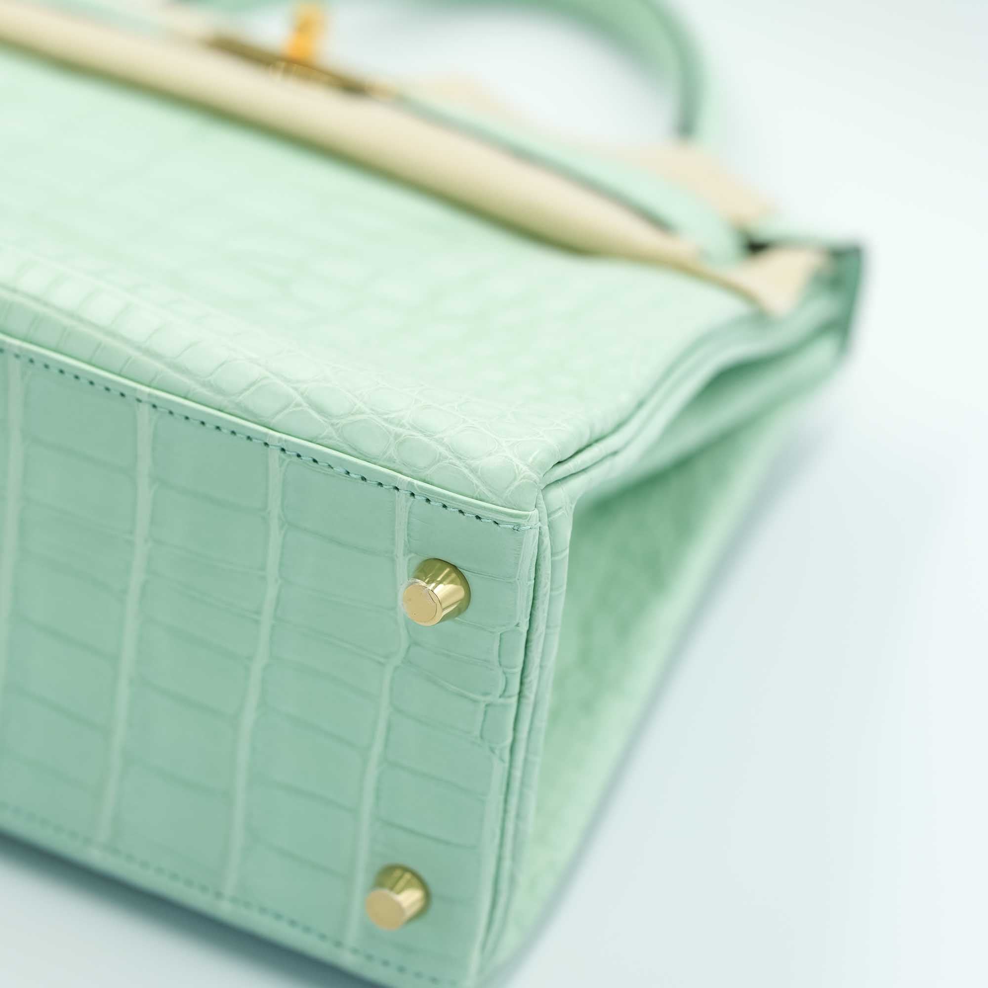Hermès Kelly 28 Retourne Vert d'Eau Matte Alligator with Gold Hardware、mySite、garminoutage.com